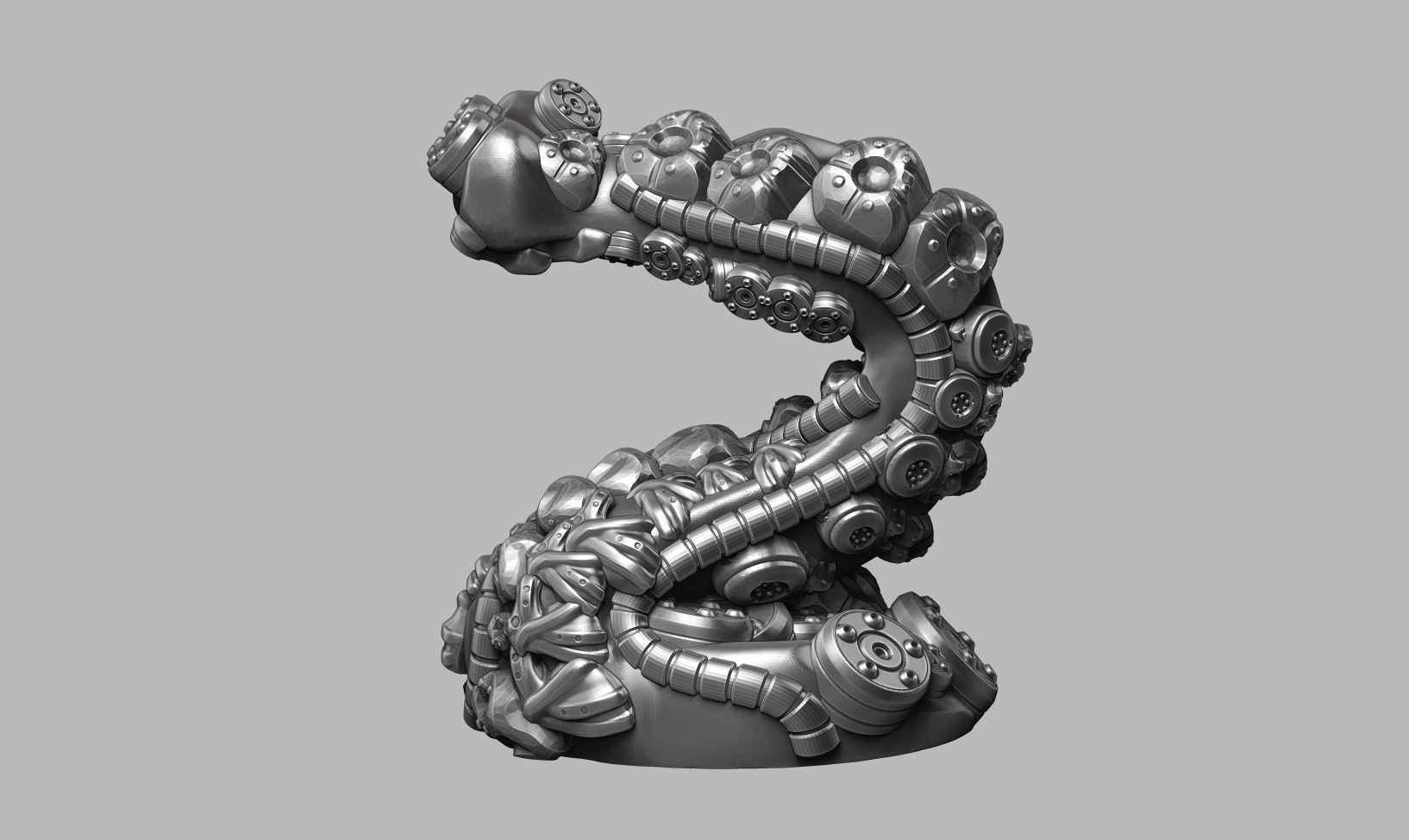 modern abstract robotic sculpture a180 3D print model_6