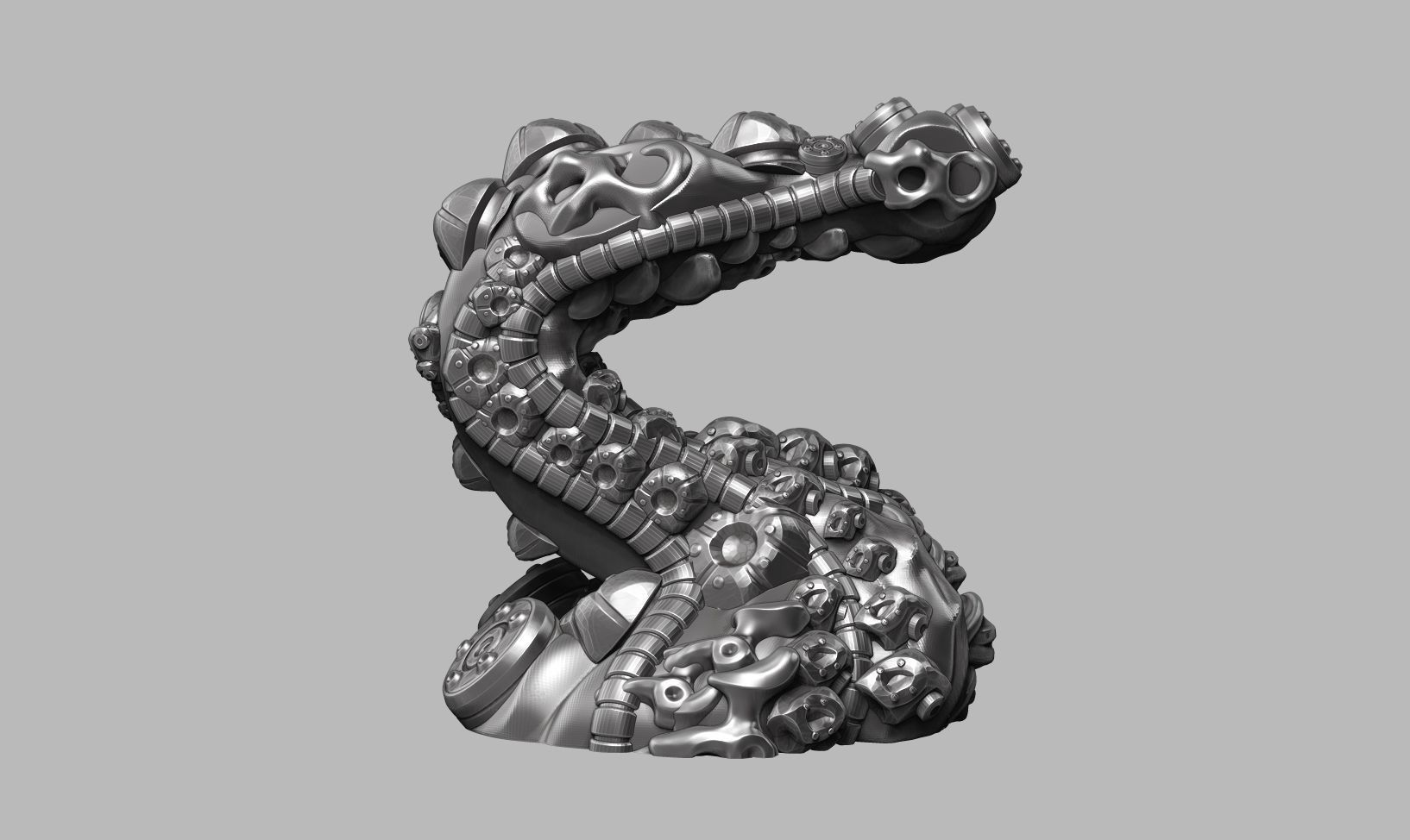 modern abstract robotic sculpture a180 3D print model_1