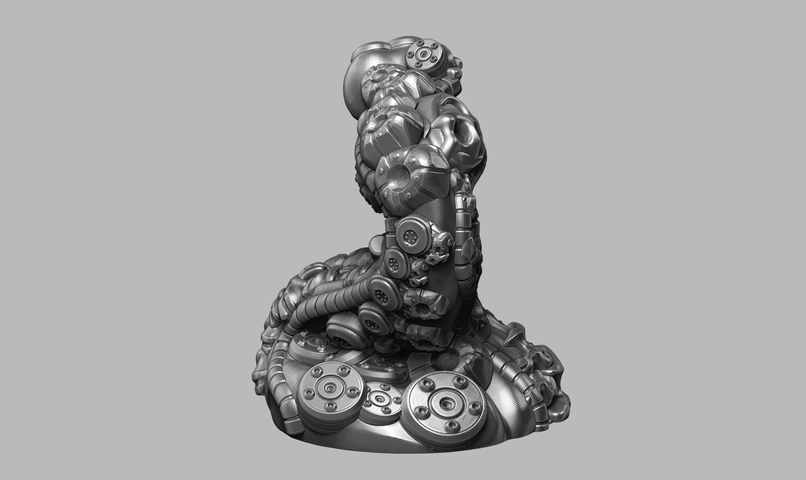 modern abstract robotic sculpture a180 3D print model_4