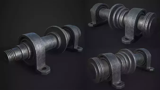 bearing shaft Low-poly 3D model