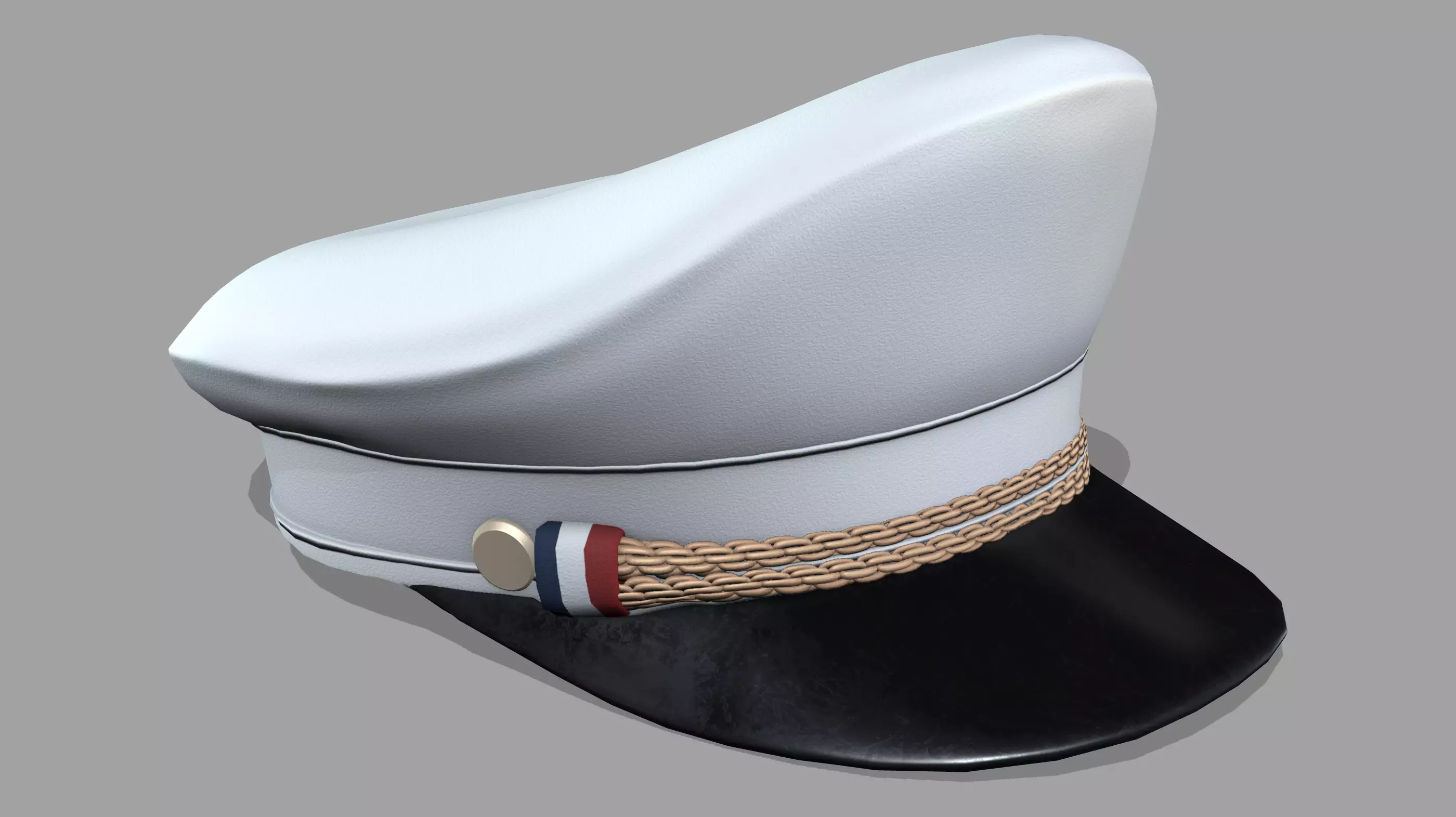 Futuristic Commander Hat Low-poly 3D model_0