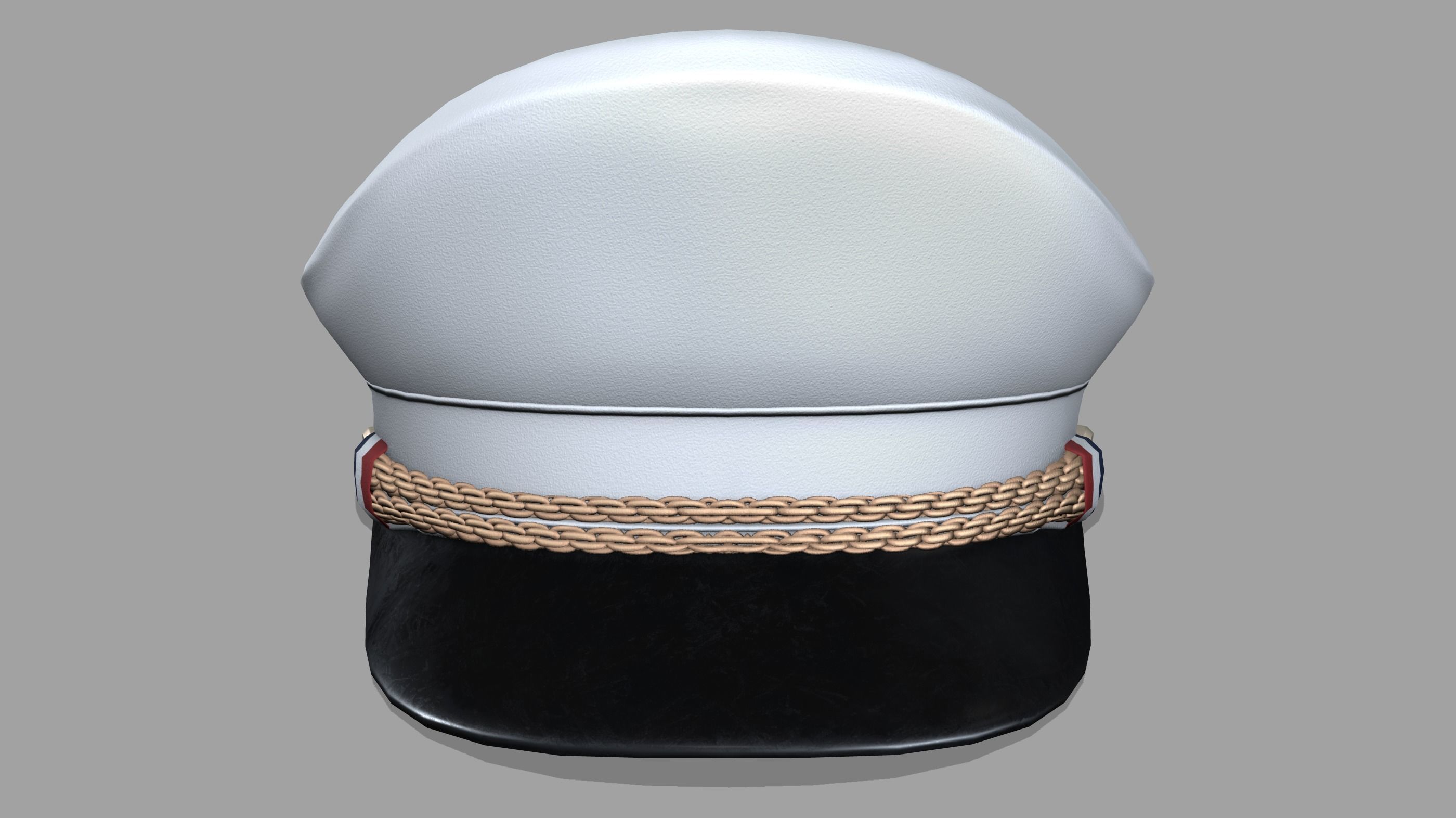 Futuristic Commander Hat Low-poly 3D model_2