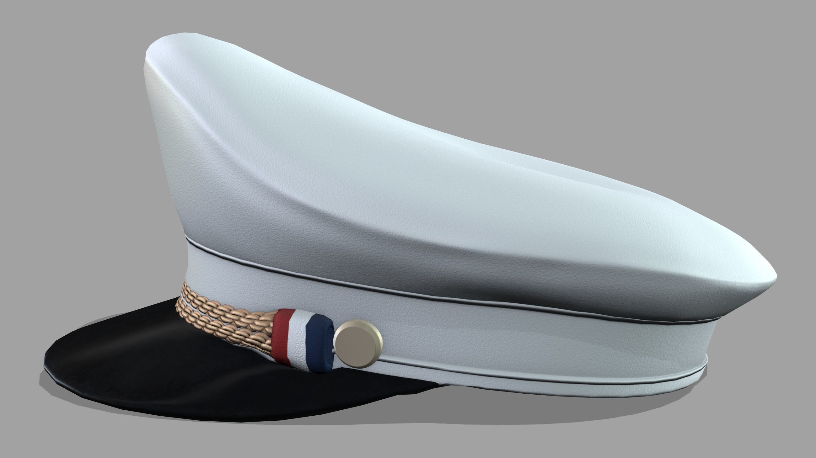 Futuristic Commander Hat Low-poly 3D model_3
