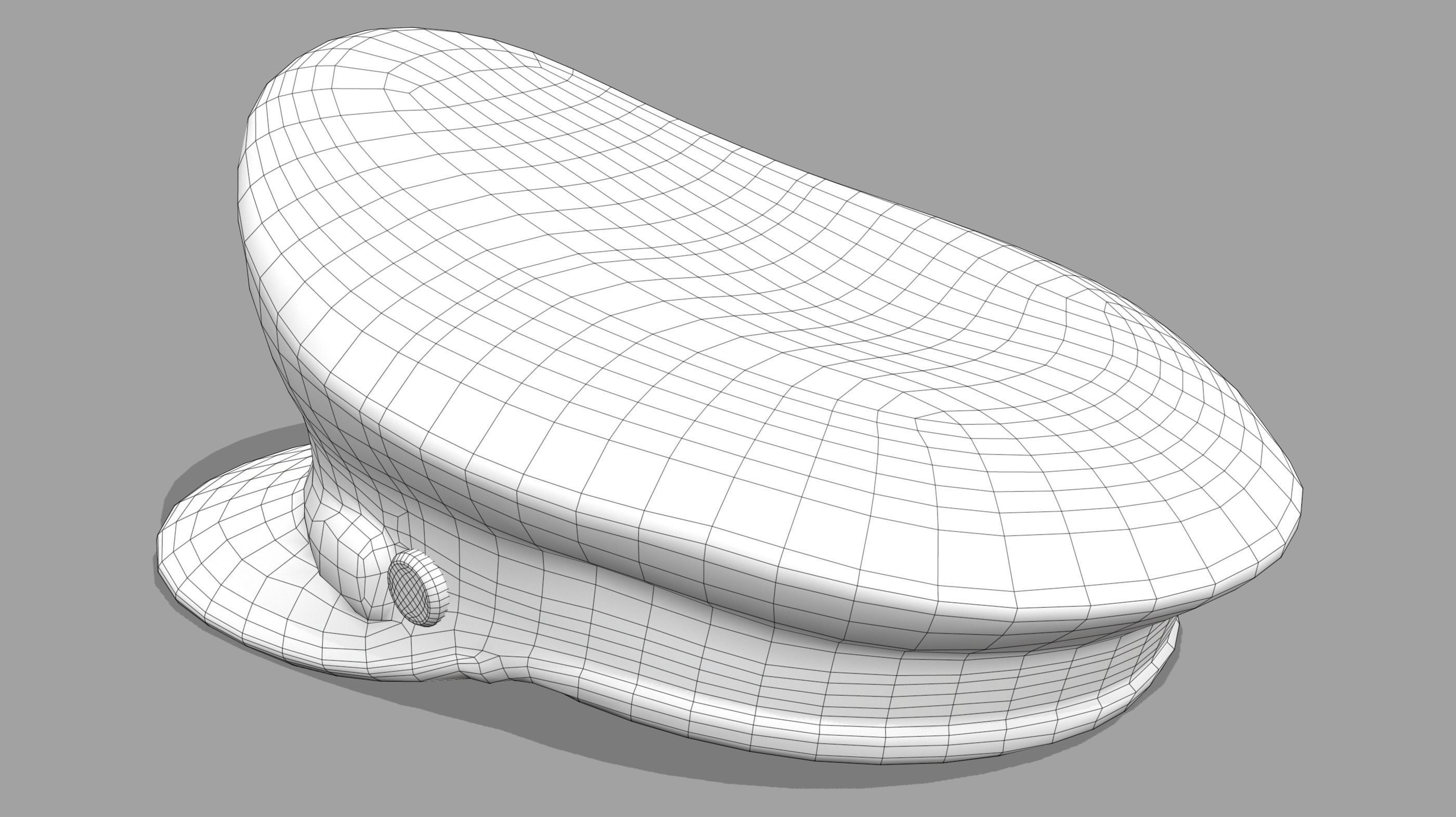 Futuristic Commander Hat Low-poly 3D model_7