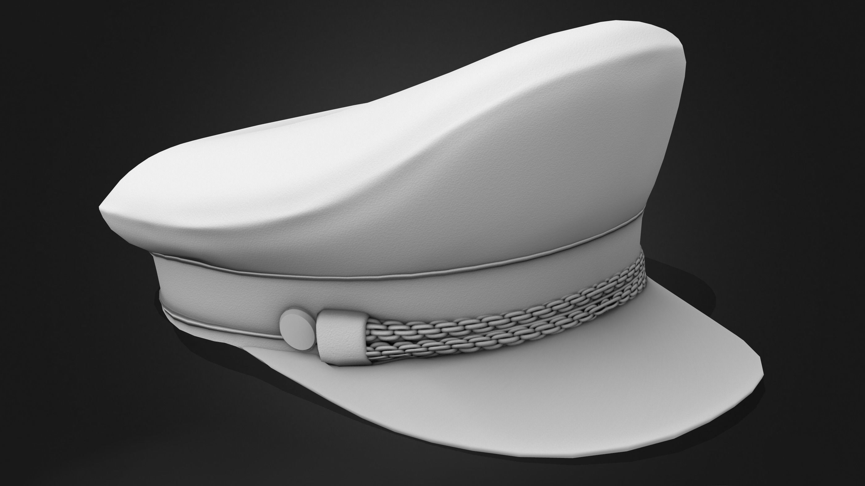 Futuristic Commander Hat Low-poly 3D model_8