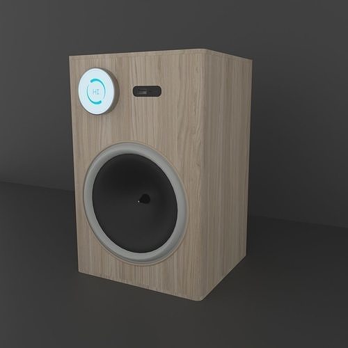 speaker wooden with light Free 3D model