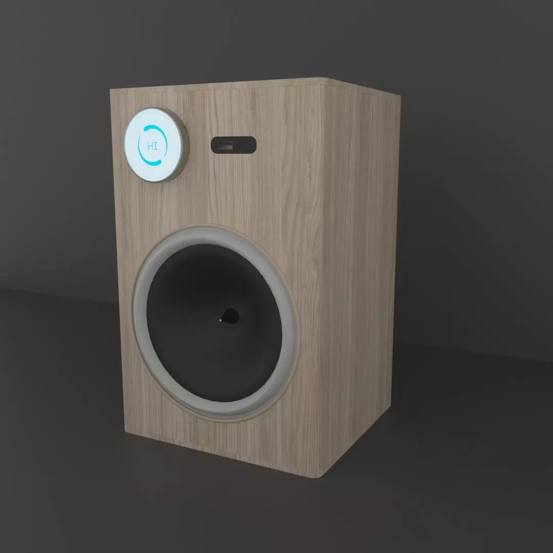 speaker wooden with light Free 3D model