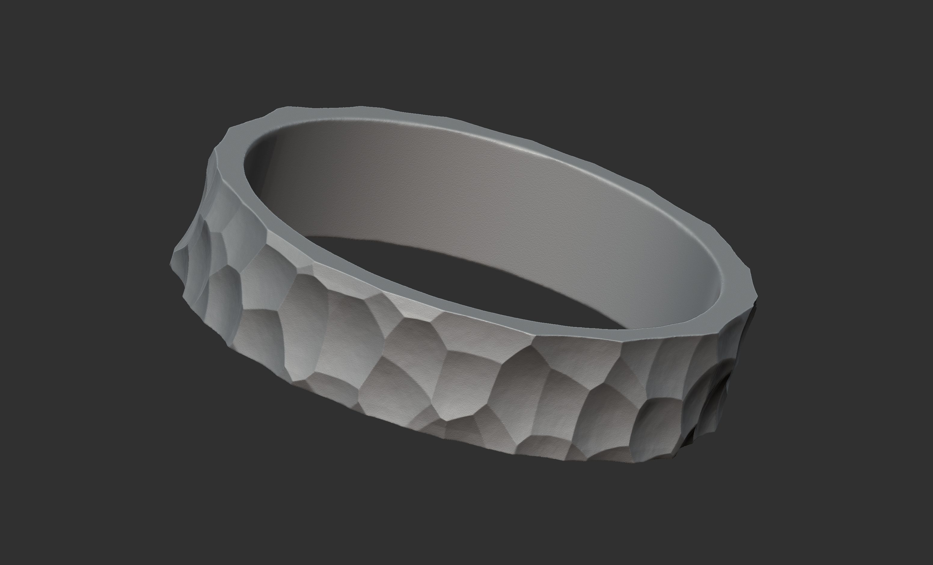Hammer Pattern Ring 3D print model_3