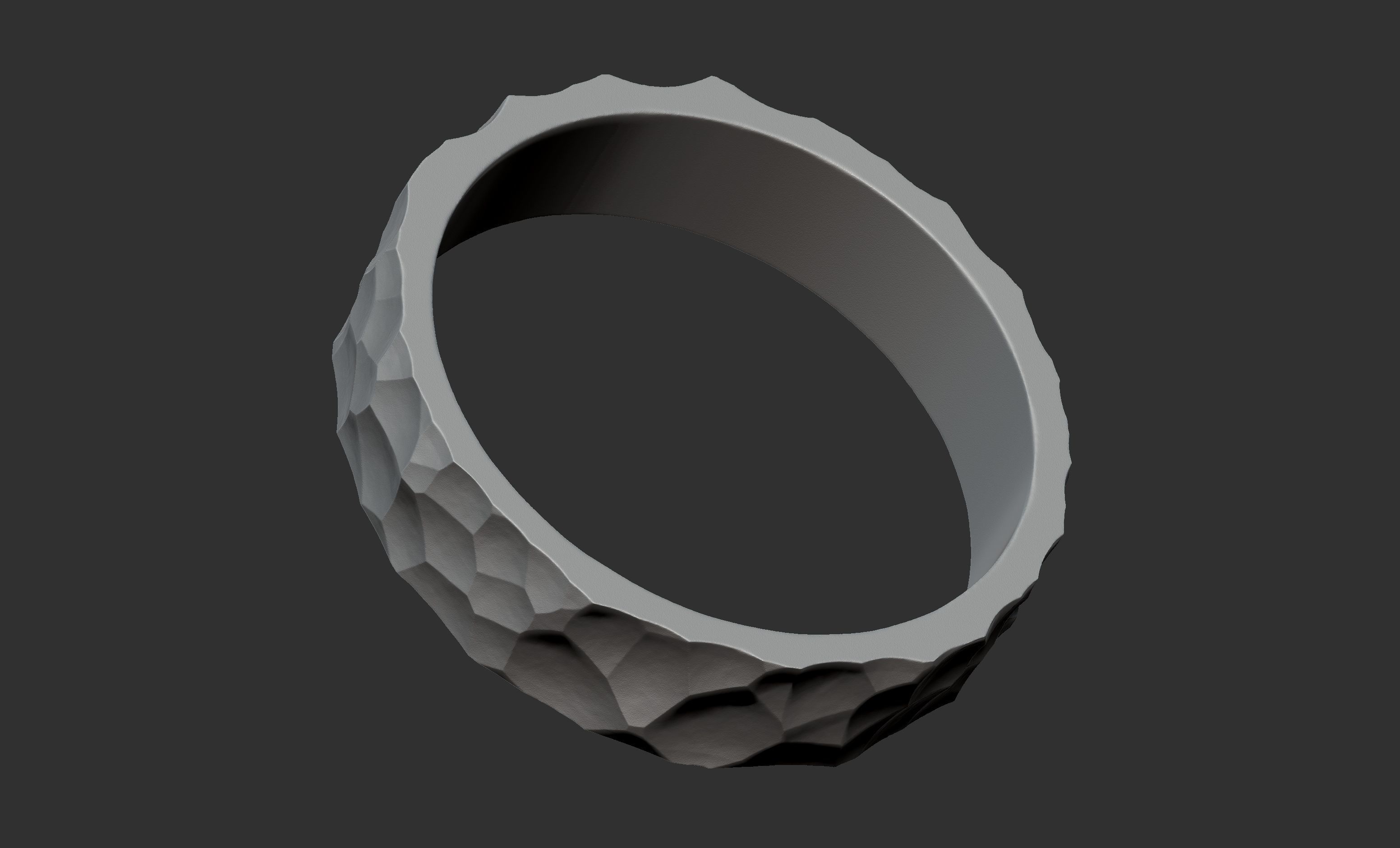 Hammer Pattern Ring 3D print model_1