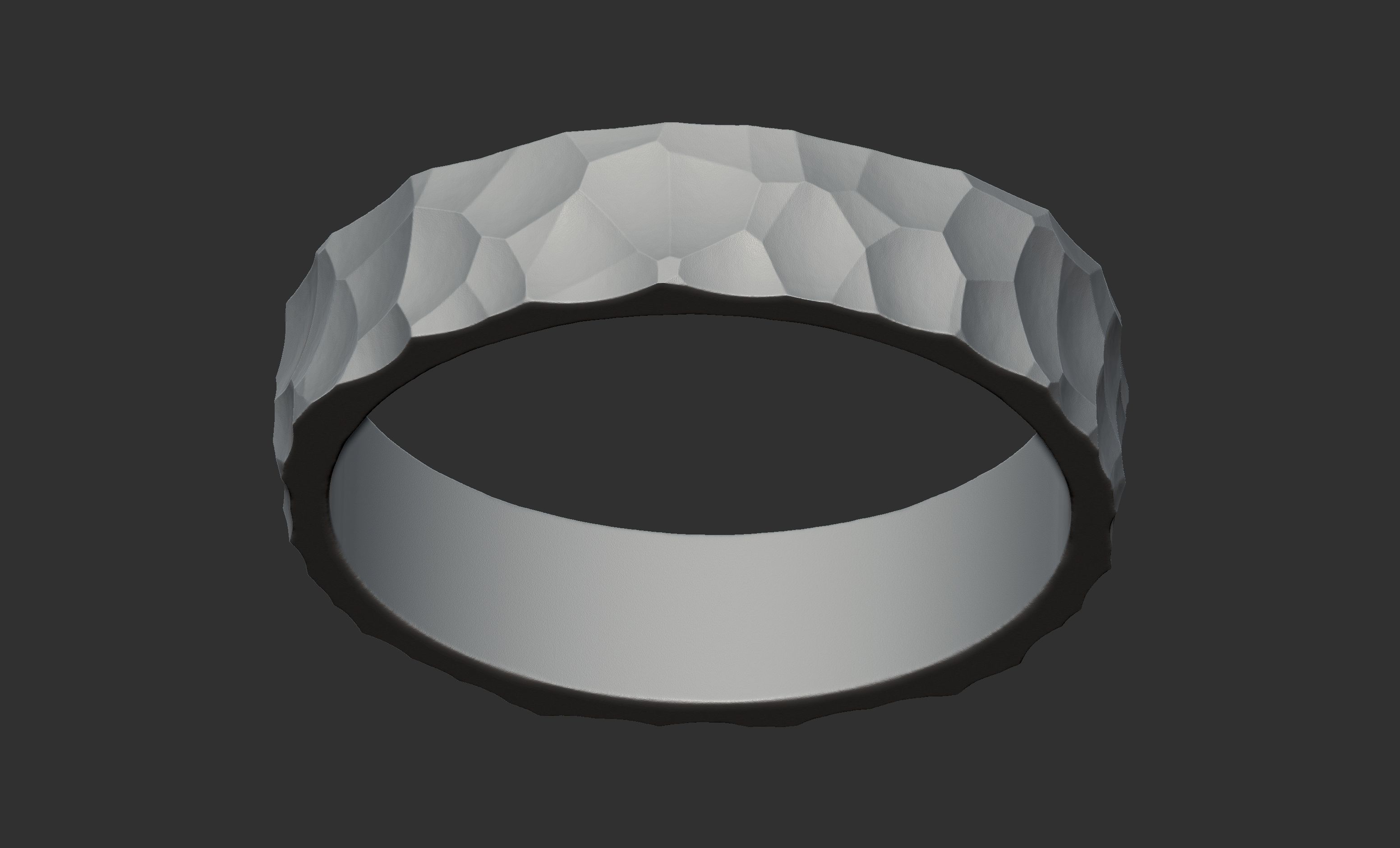 Hammer Pattern Ring 3D print model_2