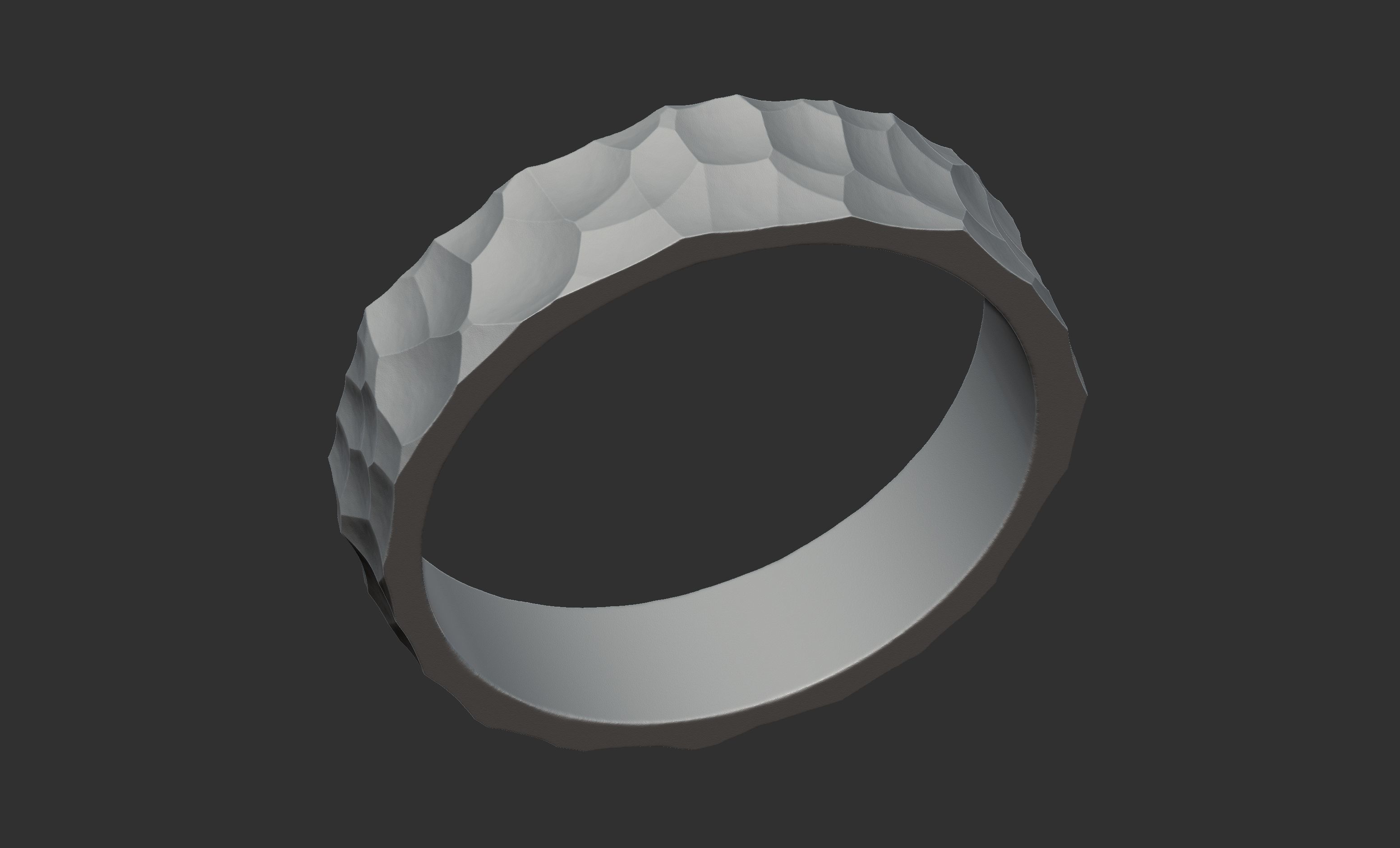 Hammer Pattern Ring 3D print model_9