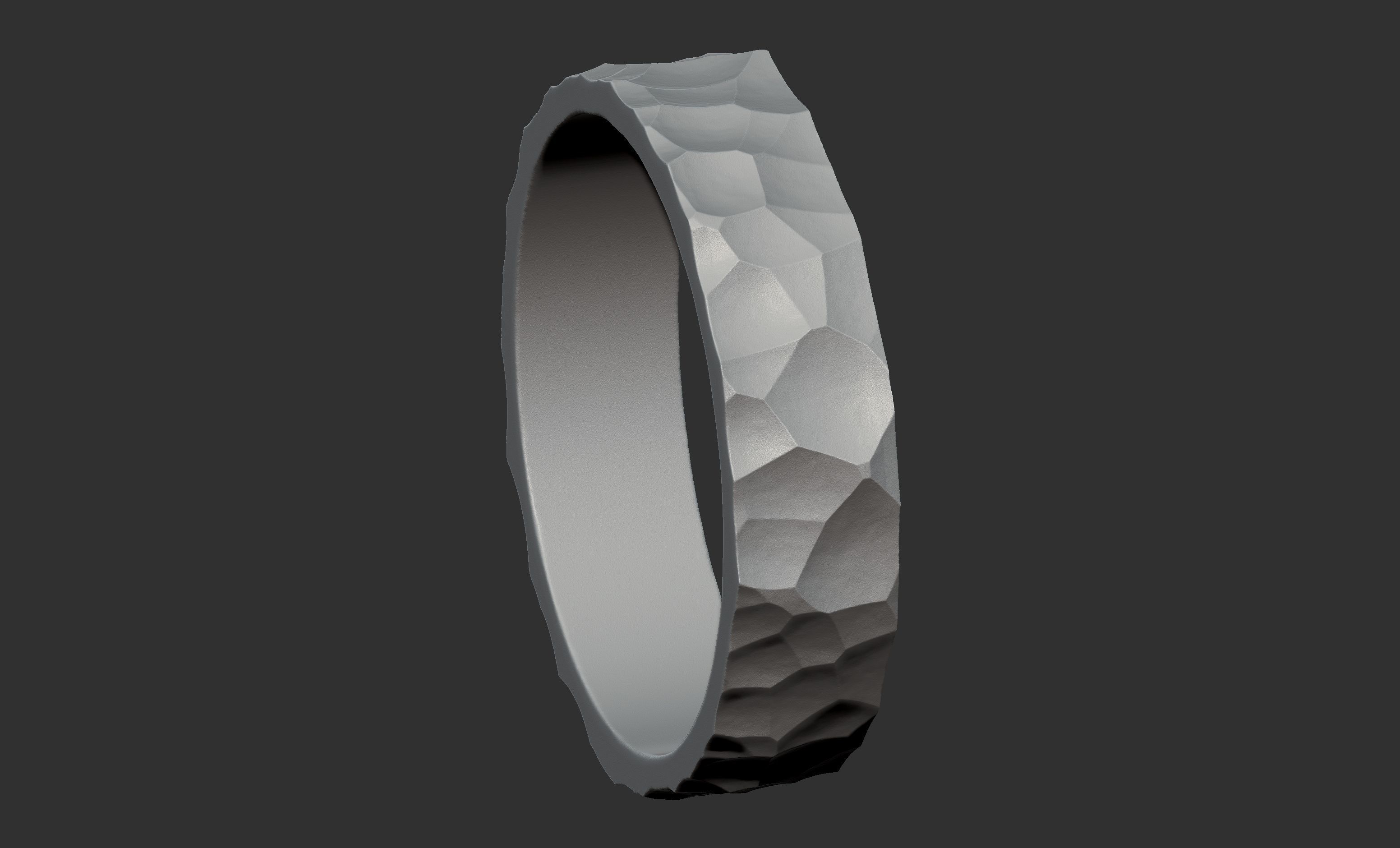 Hammer Pattern Ring 3D print model_5