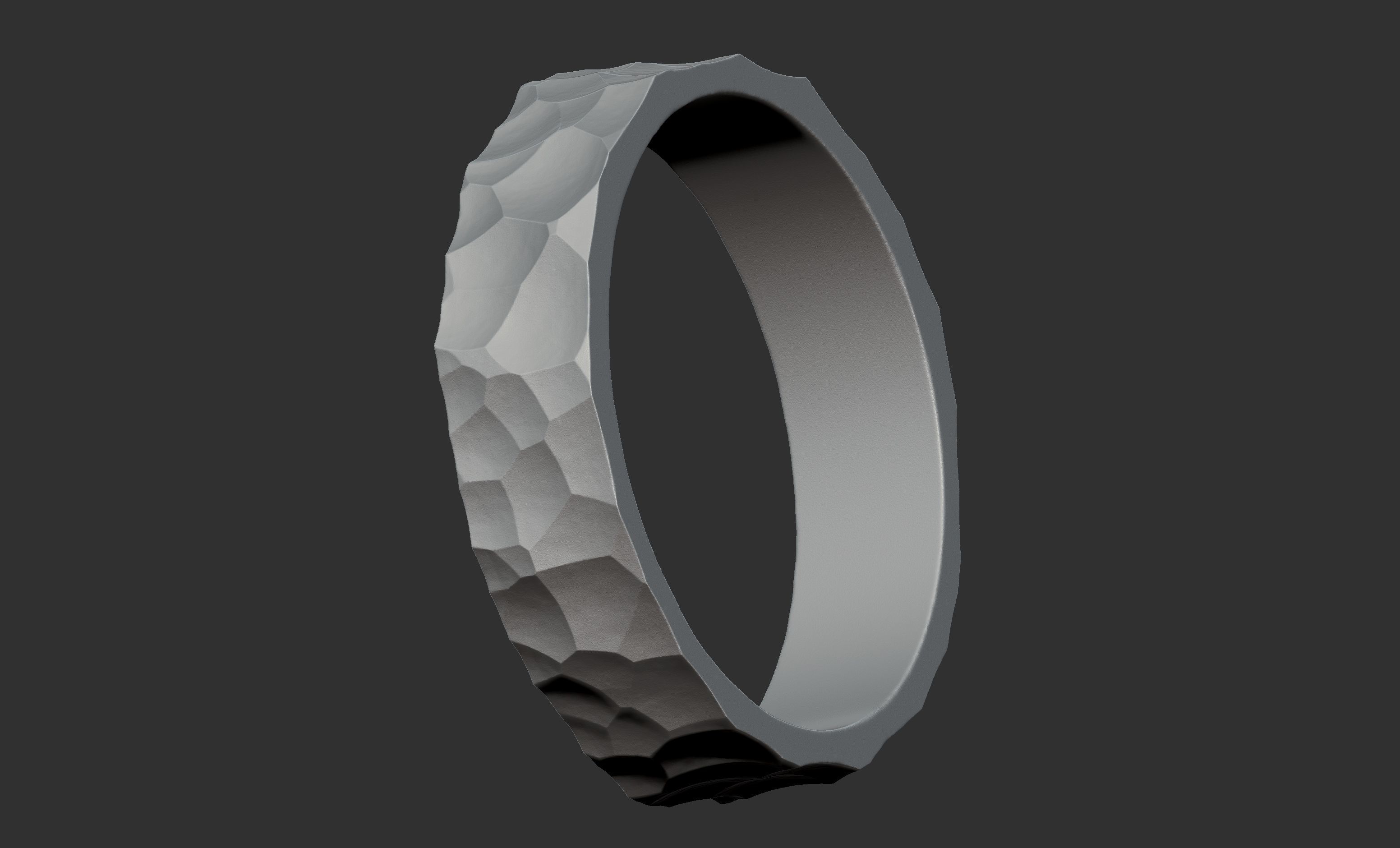 Hammer Pattern Ring 3D print model_7