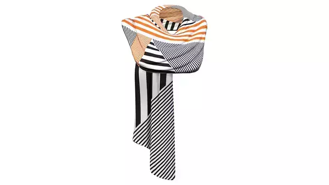 Wrapped Around Neck Shawl Low-poly 3D model