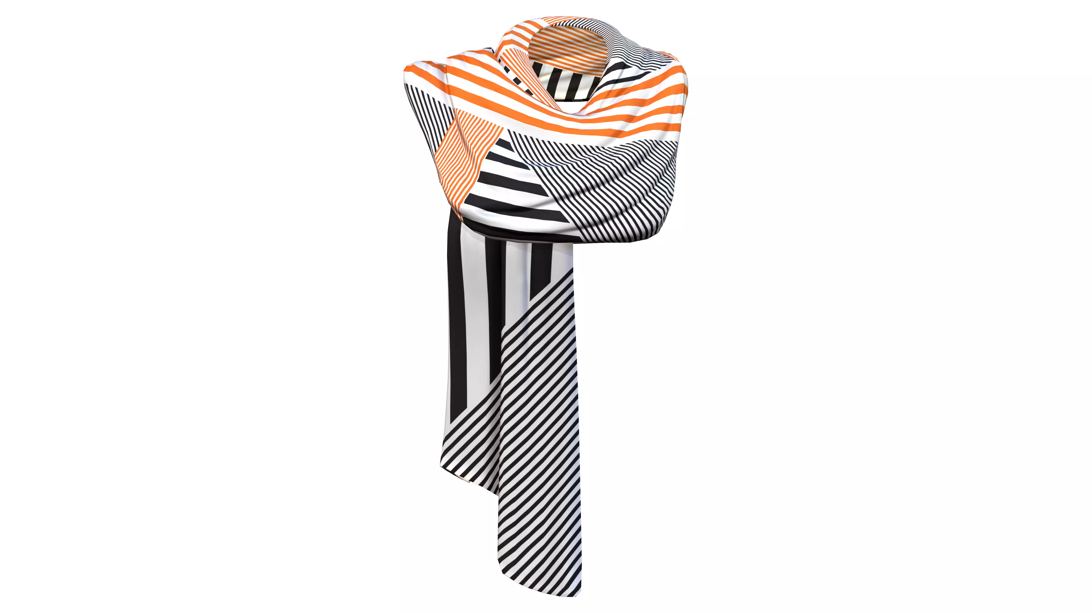 Wrapped Around Neck Shawl Low-poly 3D model