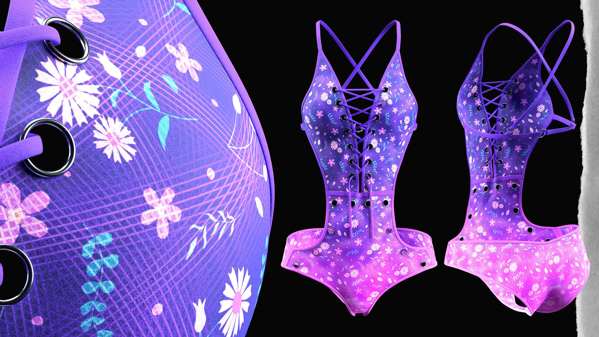 One Piece Bikini 09 Low-poly 3D model_1