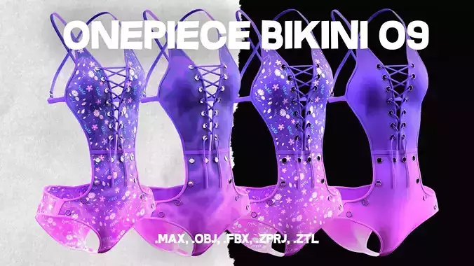 One Piece Bikini 09 Low-poly 3D model