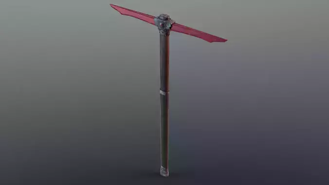 Pickaxe - Ruby Low-poly 3D model