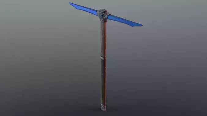 Pickaxe - Sapphire Low-poly 3D model