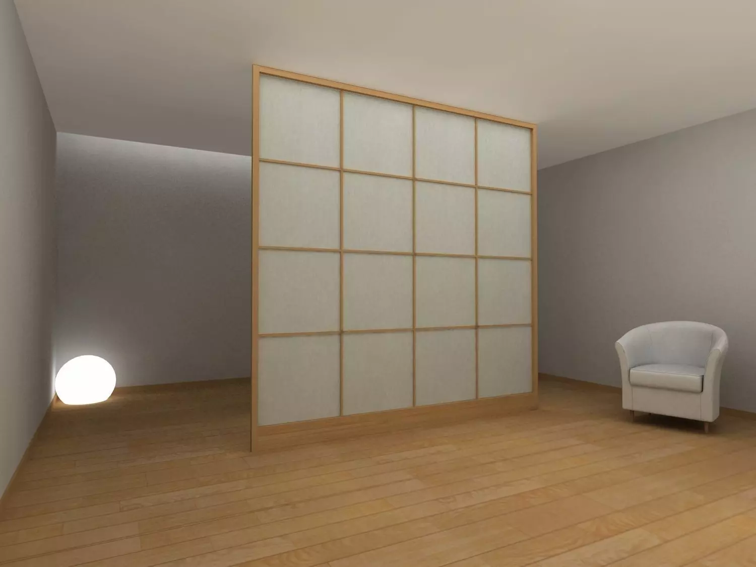 Shoji door static Free 3D model_0