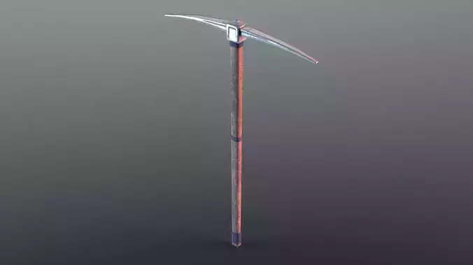 Pickaxe - Silver Low-poly 3D model