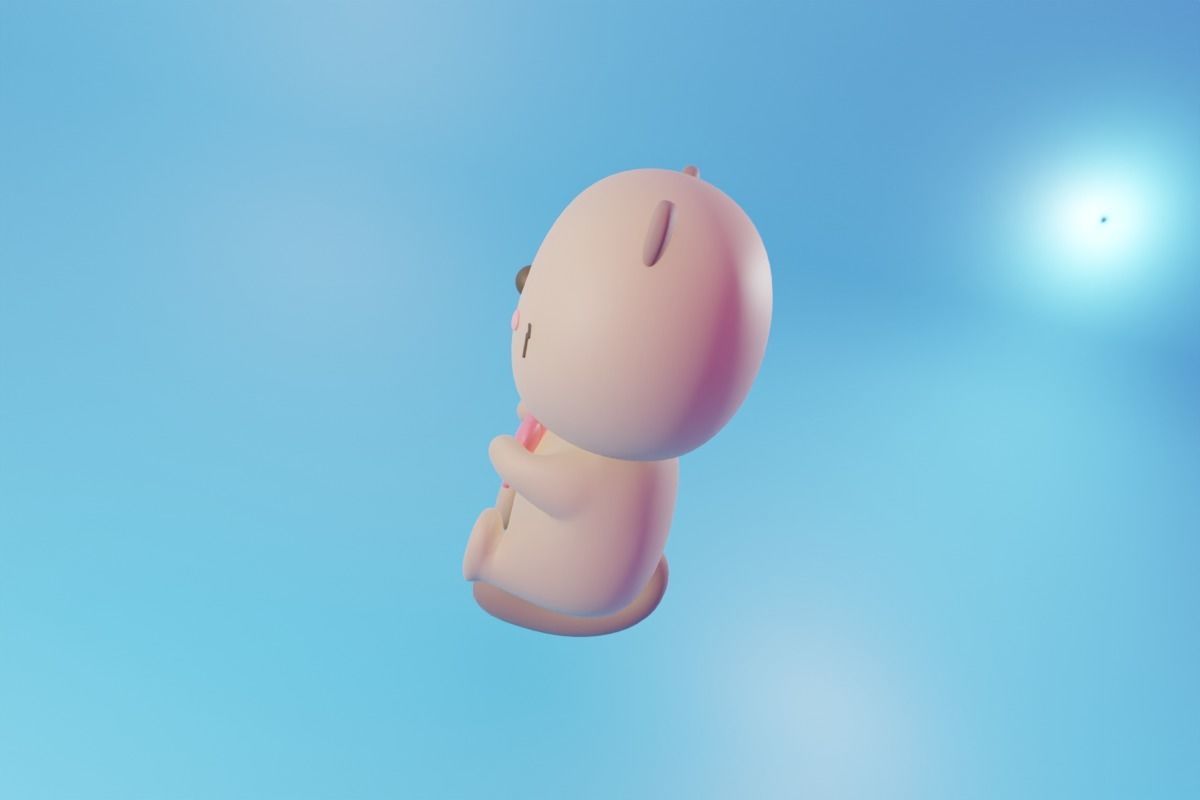 Cute Sea Otter 3D model_2