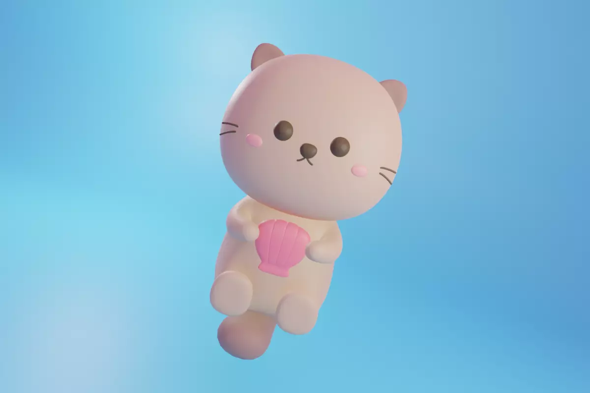 Cute Sea Otter 3D model_0