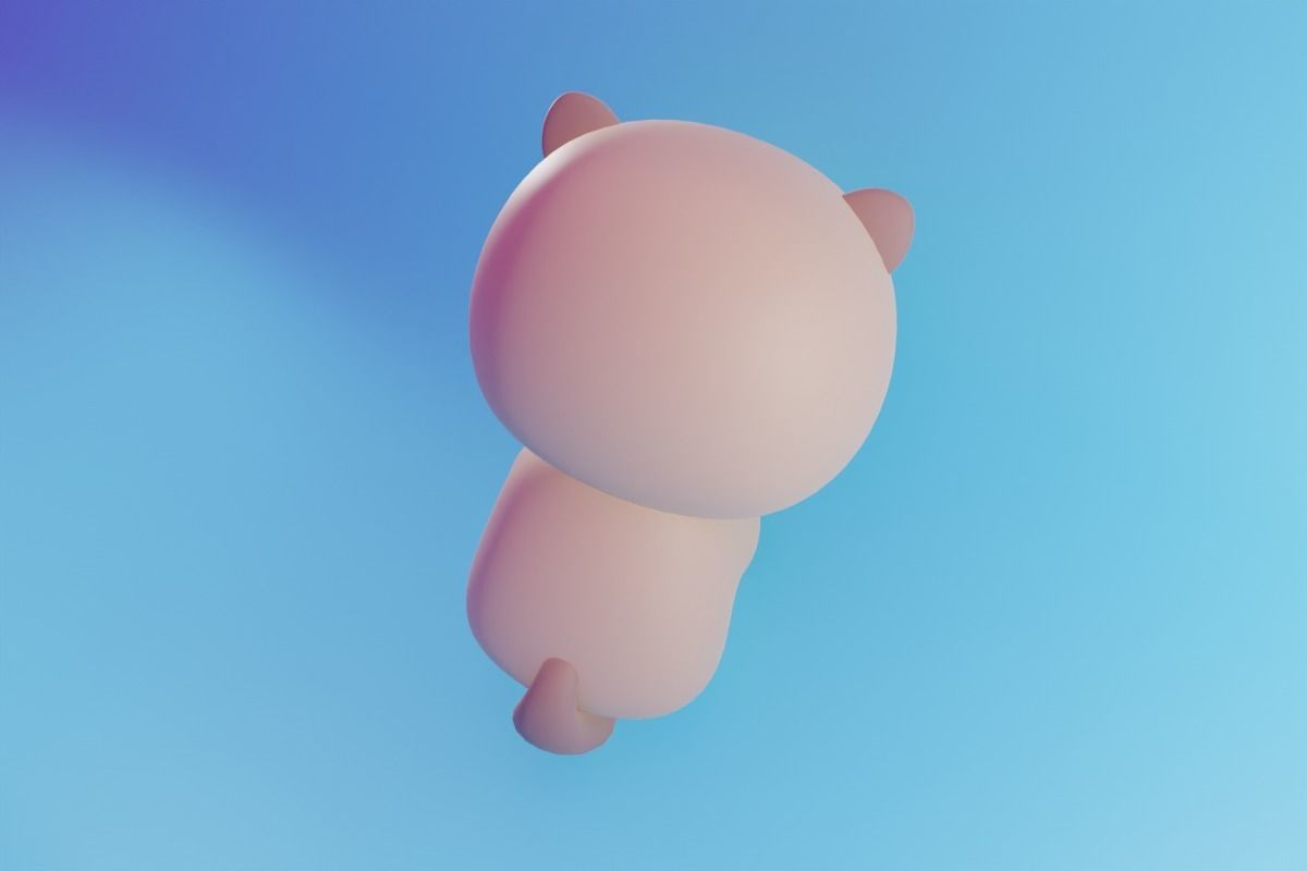 Cute Sea Otter 3D model_4