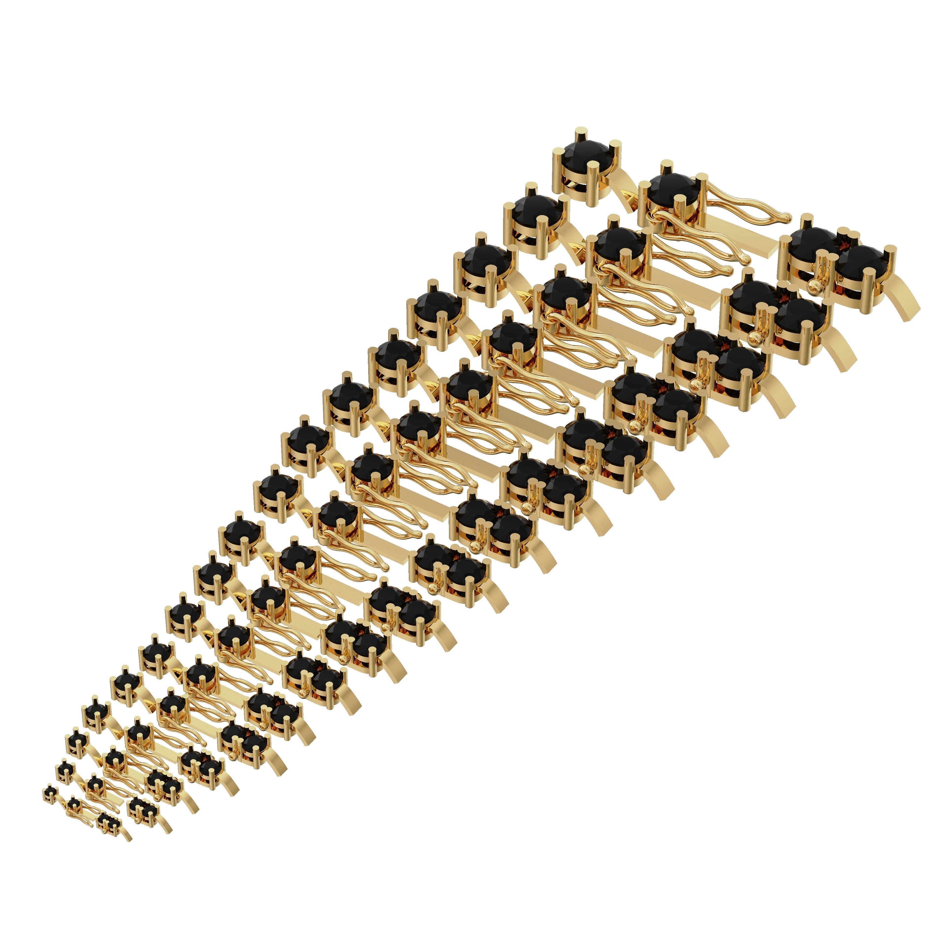 Pack 17 Tennic Braclet Round Gem 3D print model_13