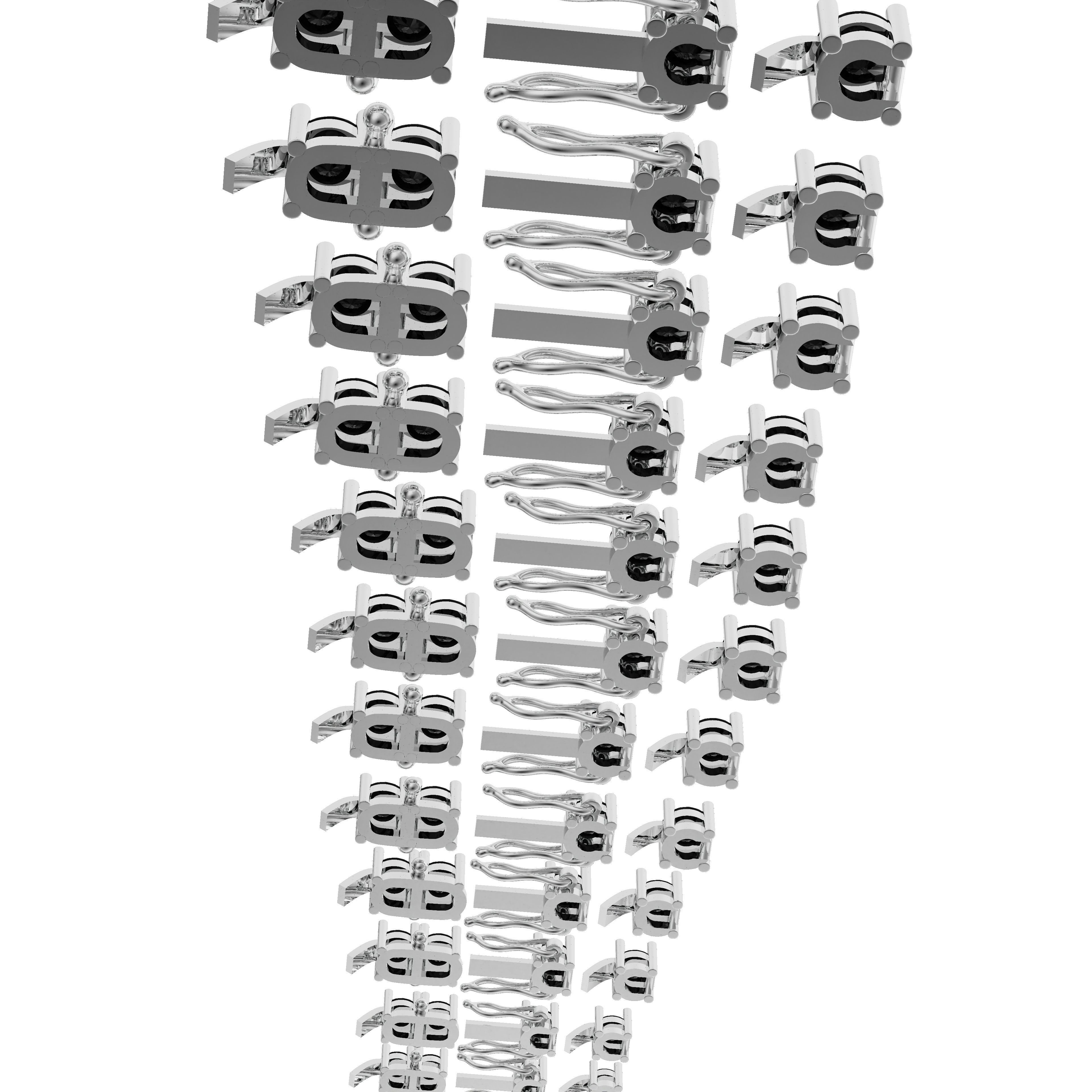 Pack 17 Tennic Braclet Round Gem 3D print model_8