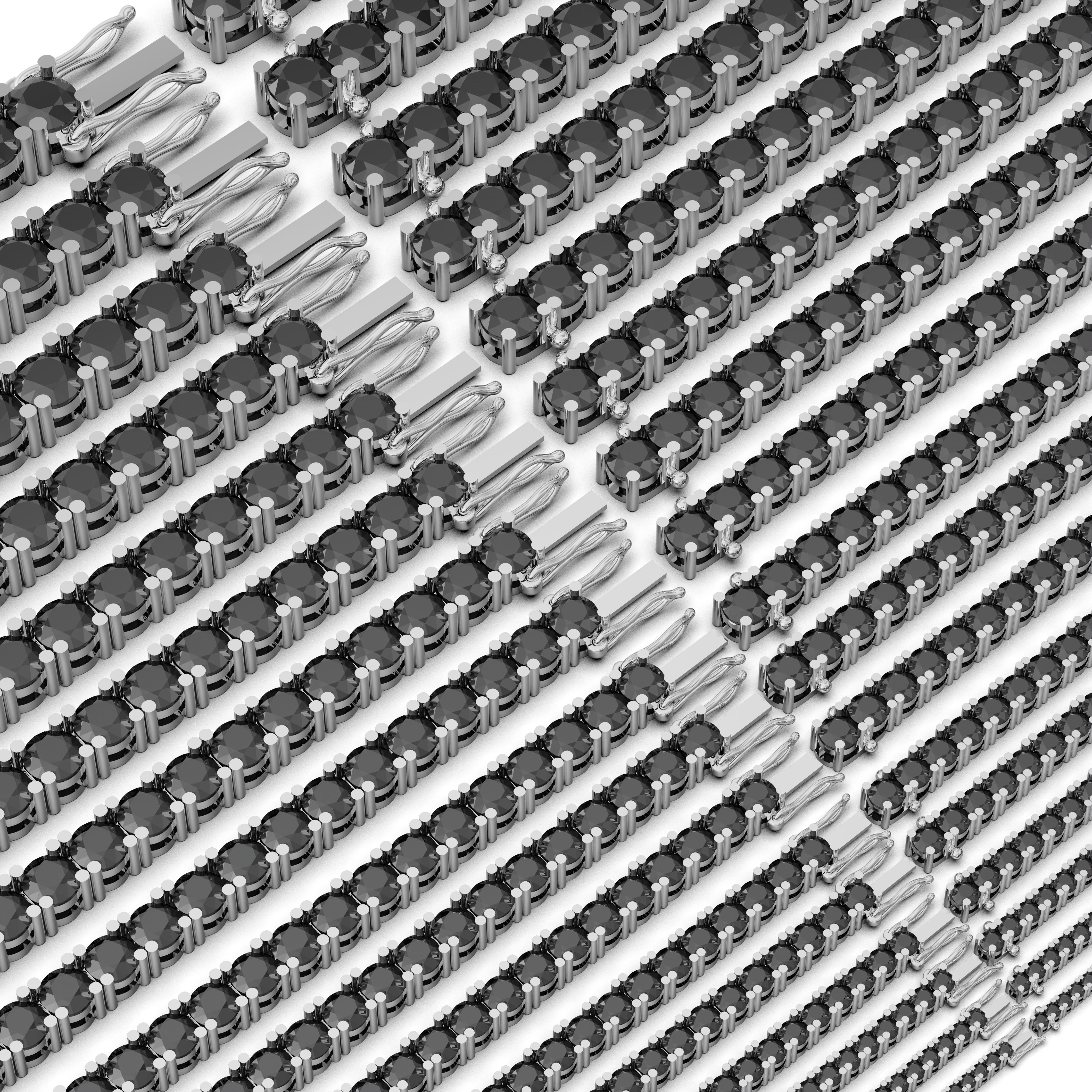 Pack 17 Tennic Braclet Round Gem 3D print model_4