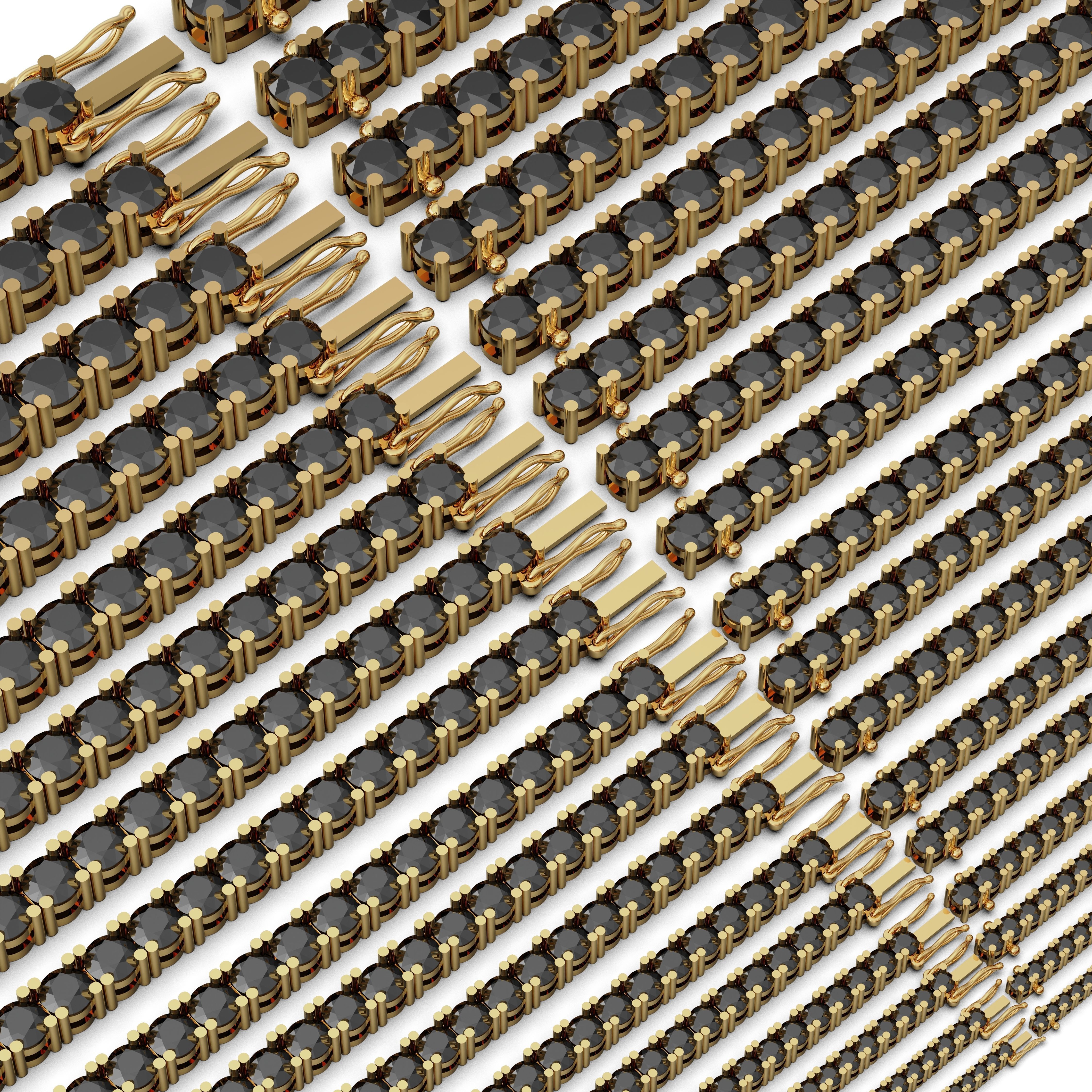 Pack 17 Tennic Braclet Round Gem 3D print model_5