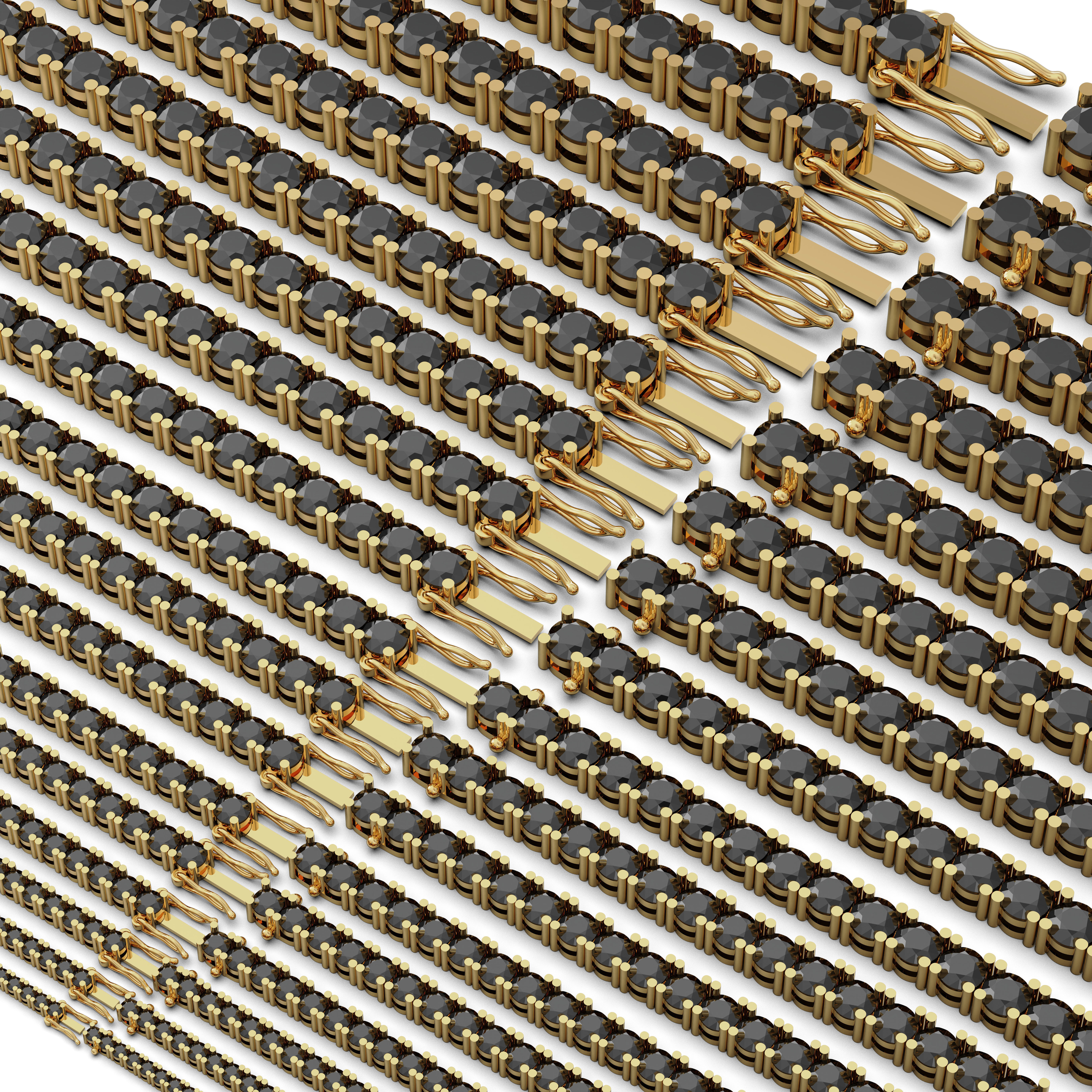 Pack 17 Tennic Braclet Round Gem 3D print model_1