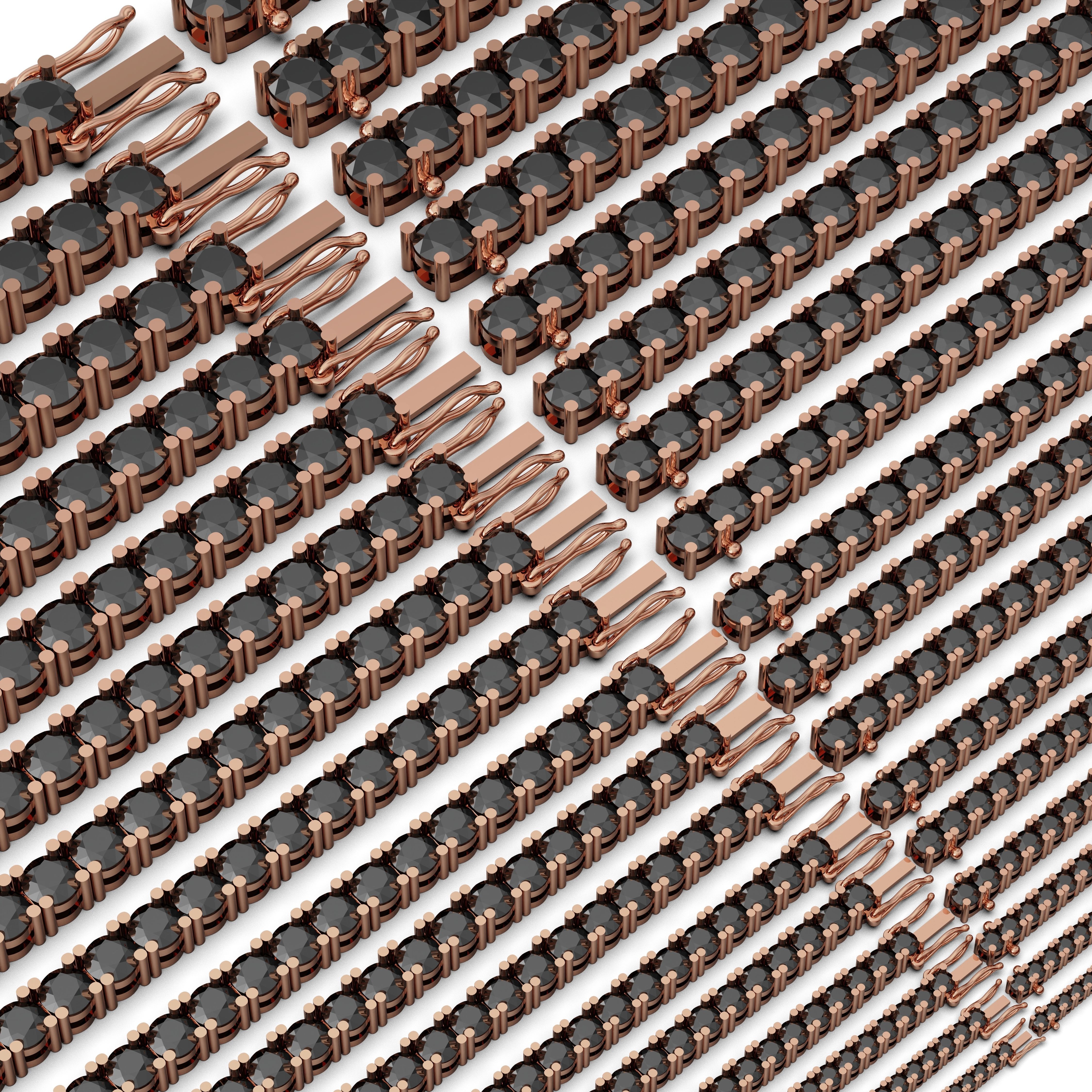 Pack 17 Tennic Braclet Round Gem 3D print model_3