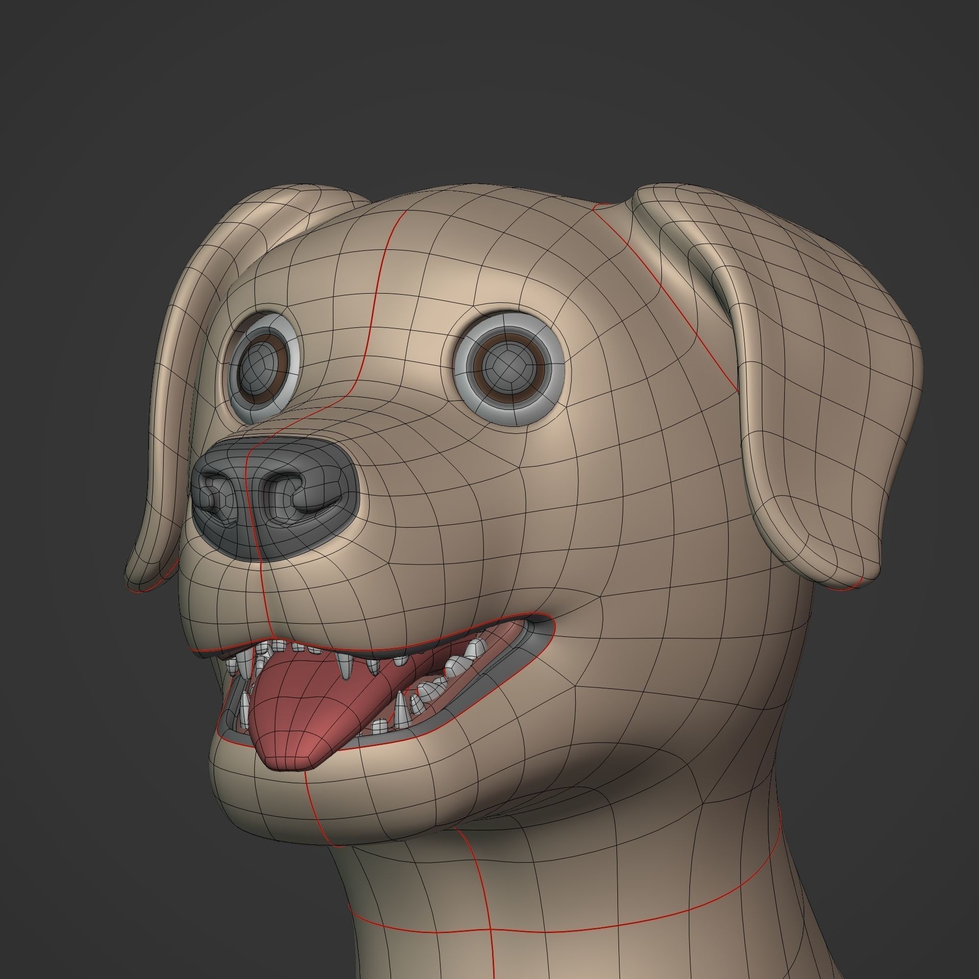 Cartoon Dog Low-poly 3D model_21