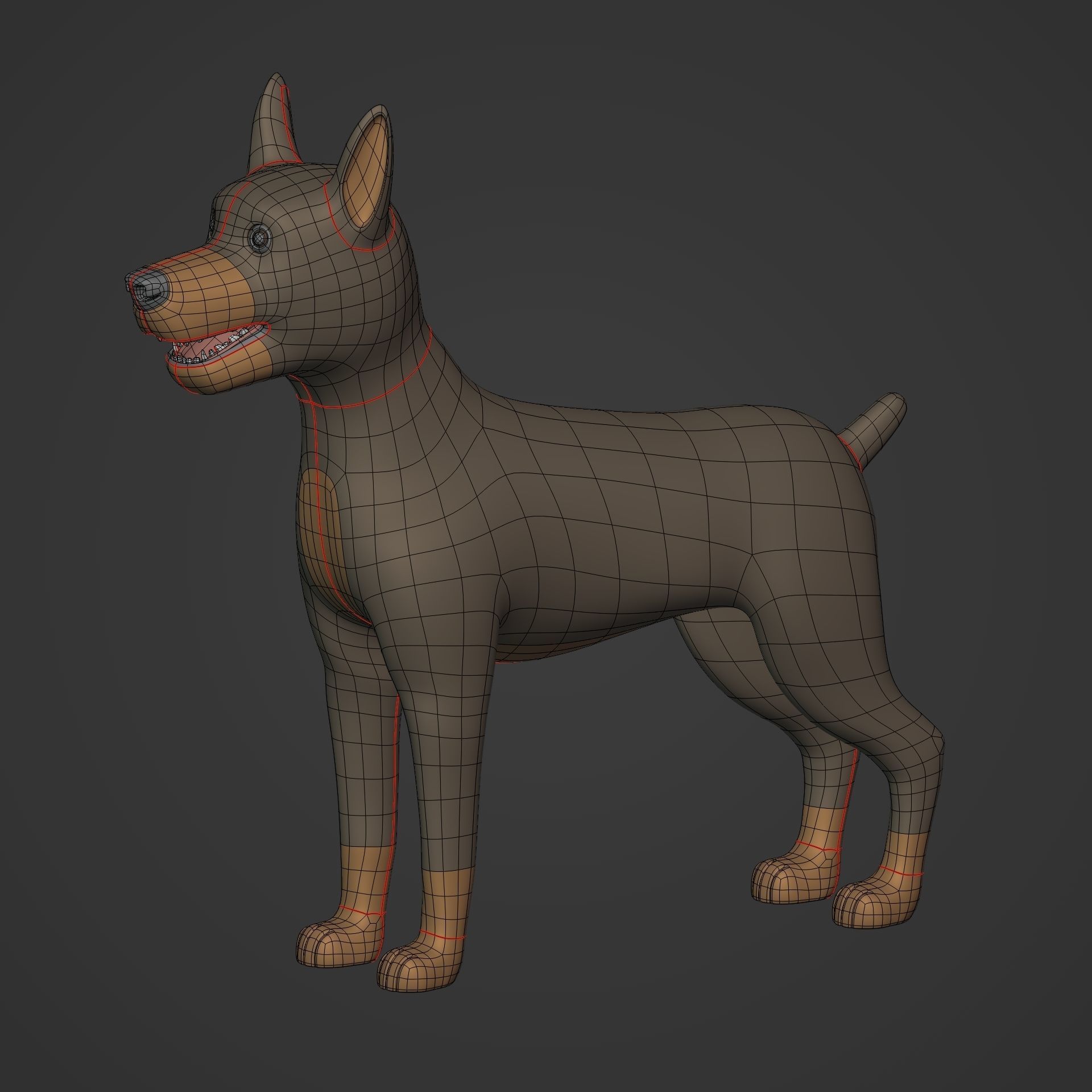 Cartoon Dog Low-poly 3D model_15