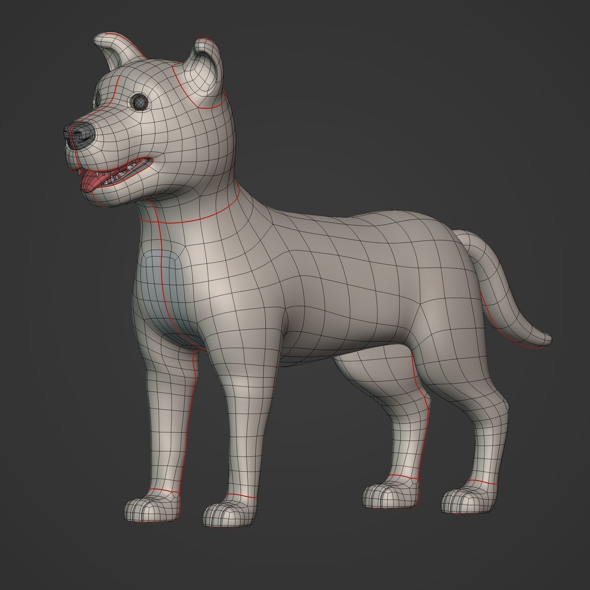 Cartoon Dog Low-poly 3D model_17