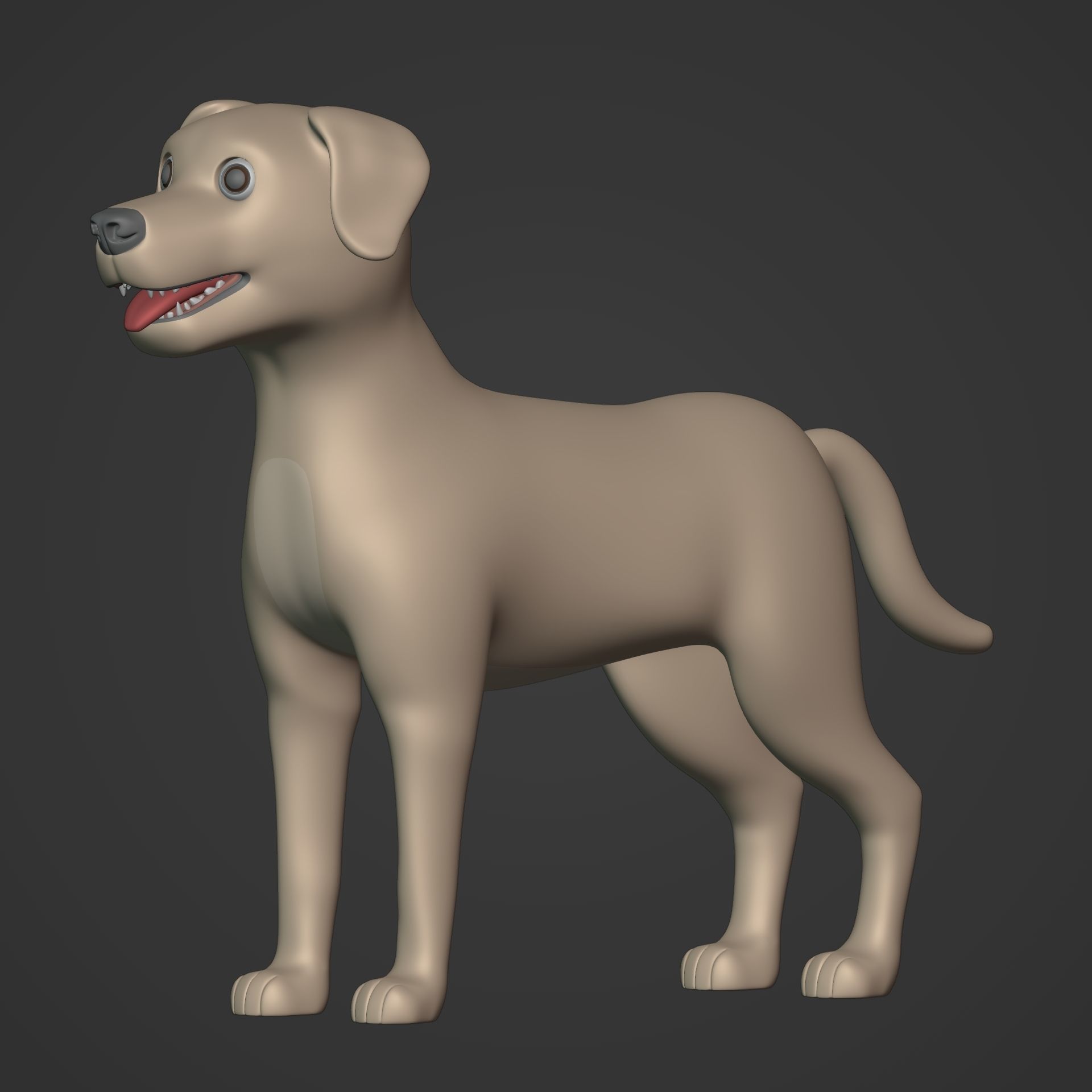 Cartoon Dog Low-poly 3D model_12