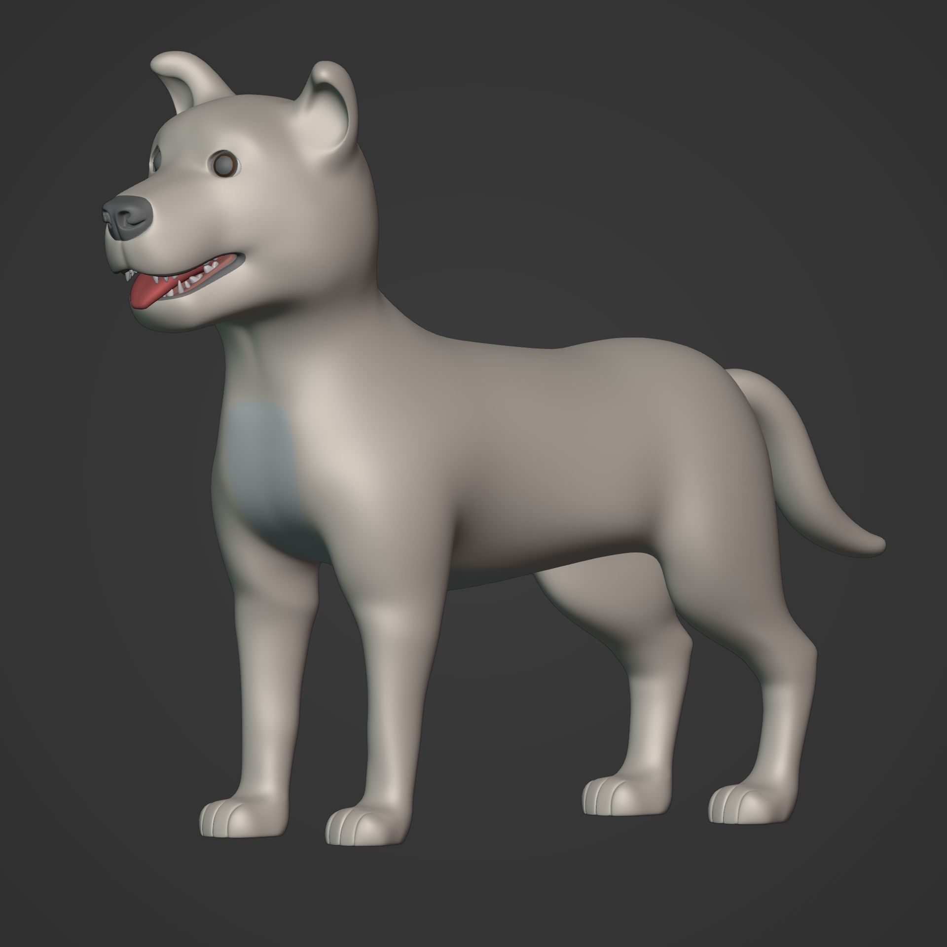 Cartoon Dog Low-poly 3D model_16