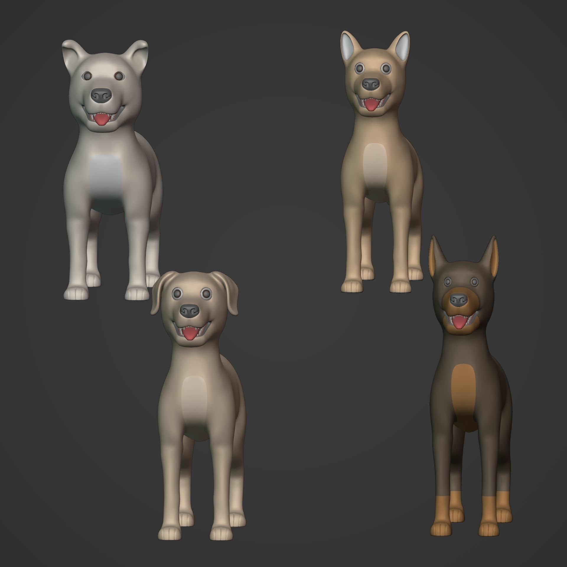 Cartoon Dog Low-poly 3D model_6