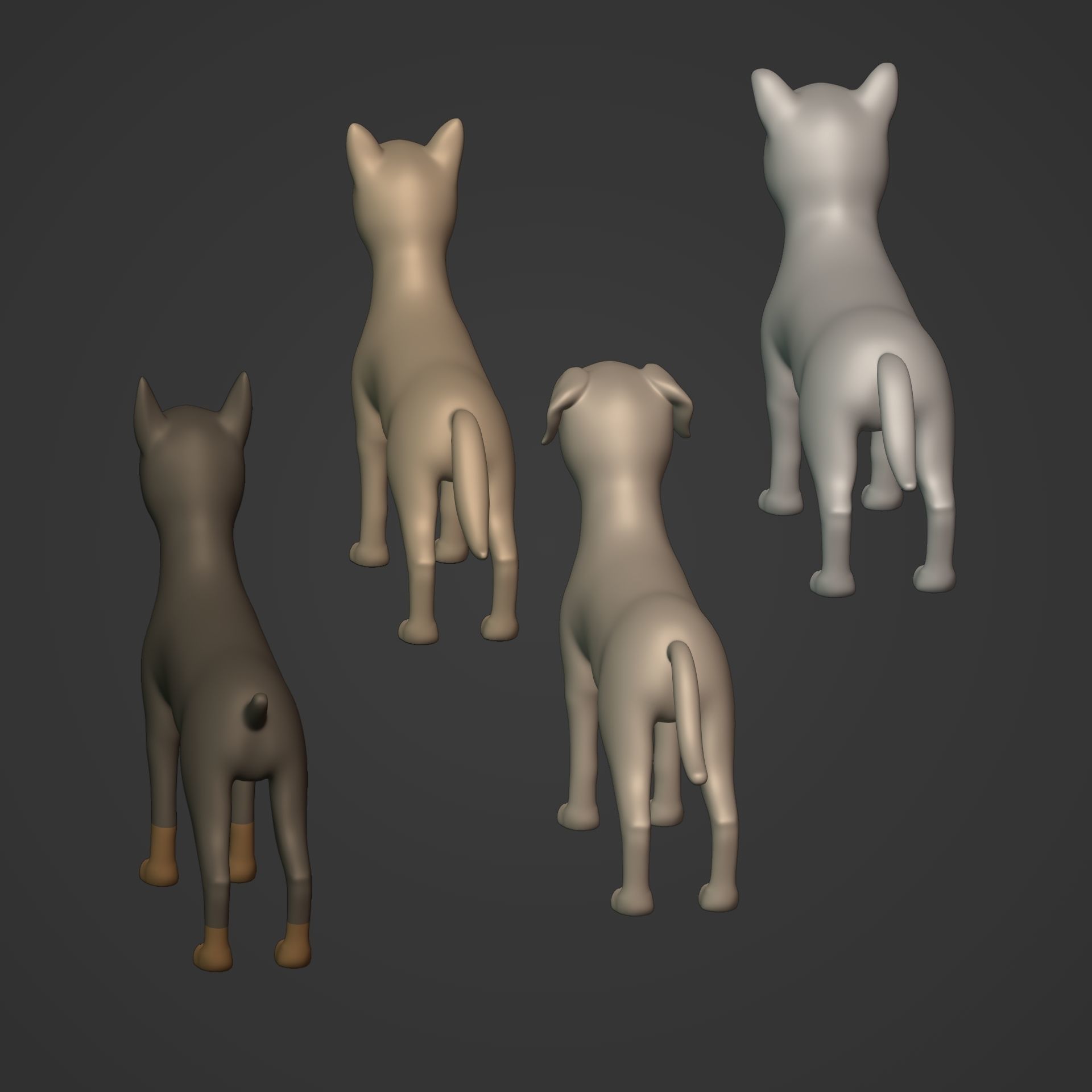 Cartoon Dog Low-poly 3D model_10