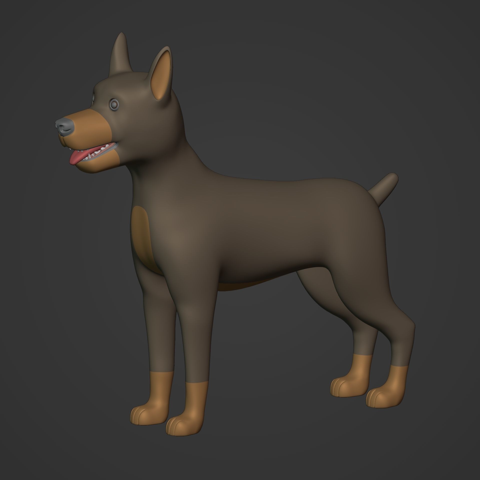 Cartoon Dog Low-poly 3D model_14