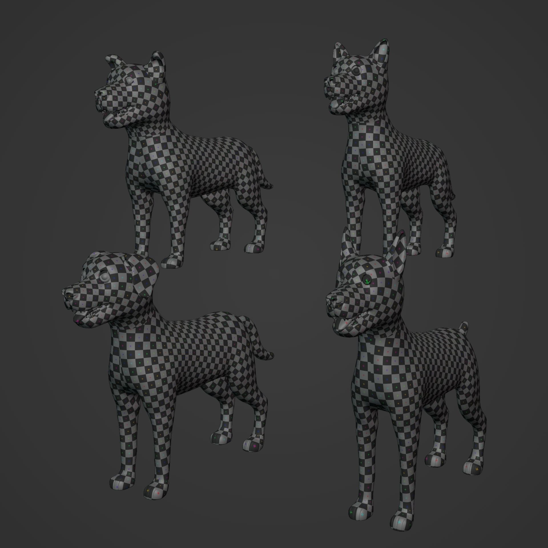 Cartoon Dog Low-poly 3D model_3