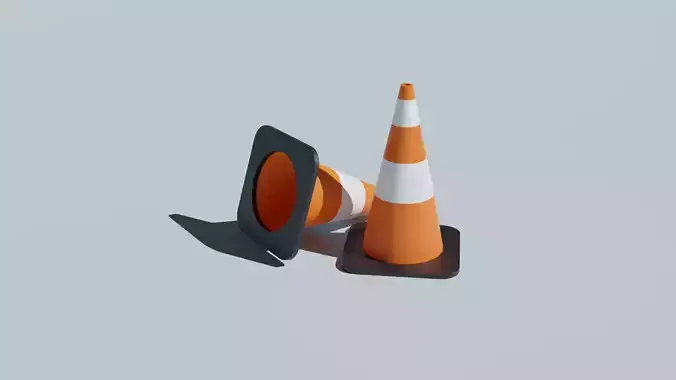 lowpoly Traffic cone game ready