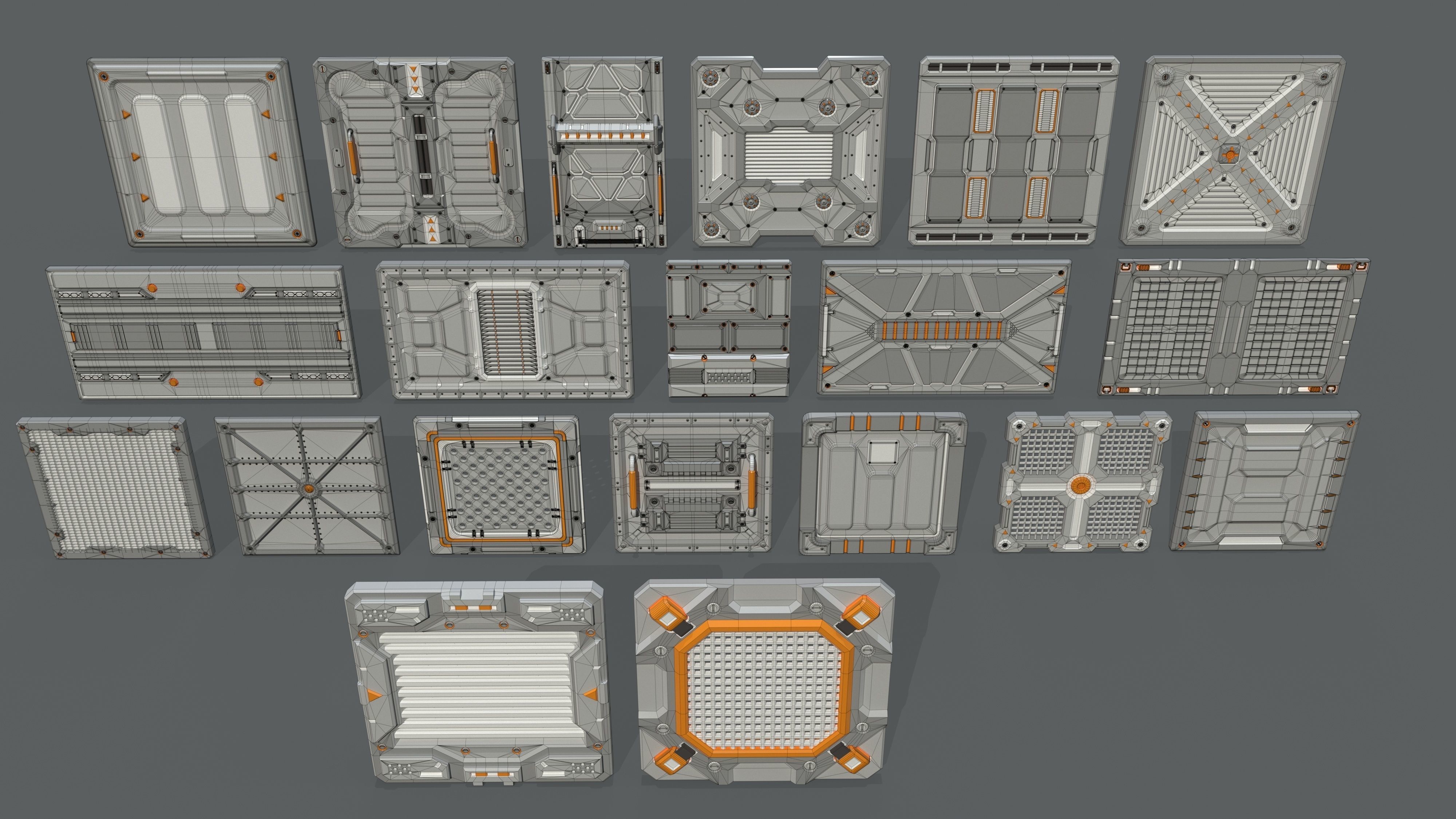 Sci-Fi Panels - Collection 3 - 20 pieces  3D model_1