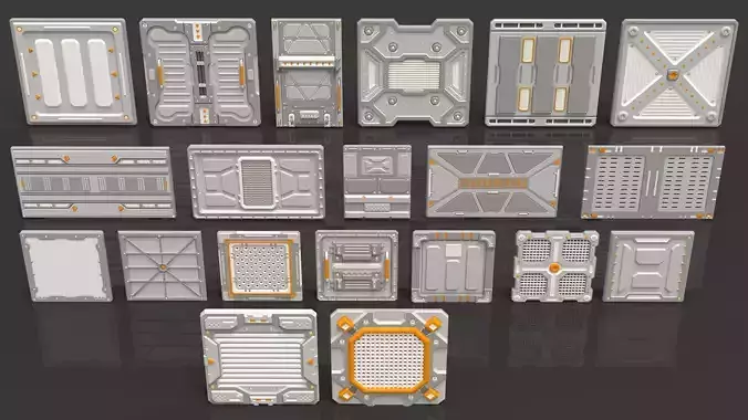 Sci-Fi Panels - Collection 3 - 20 pieces  3D model