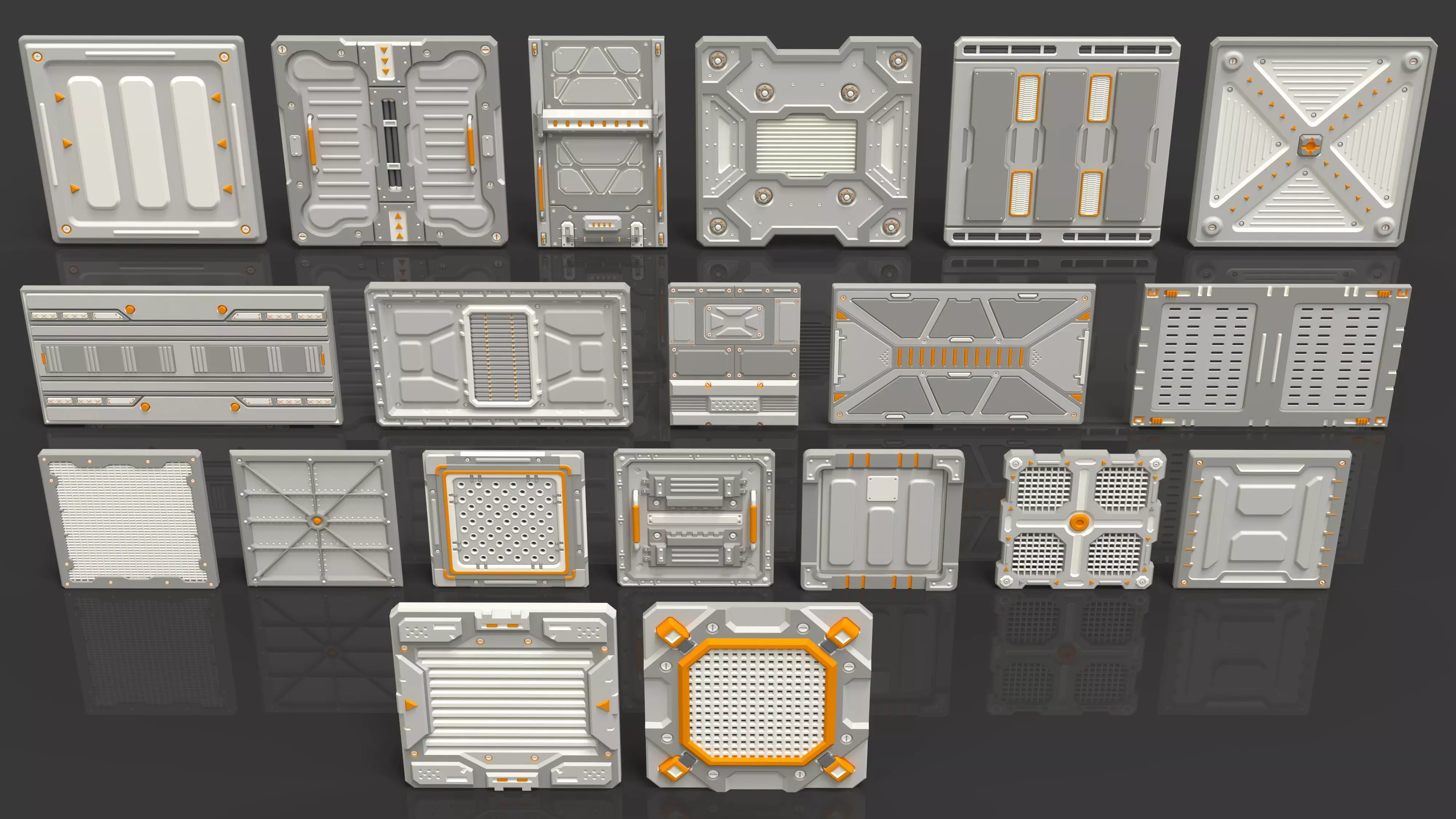 Sci-Fi Panels - Collection 3 - 20 pieces  3D model_0
