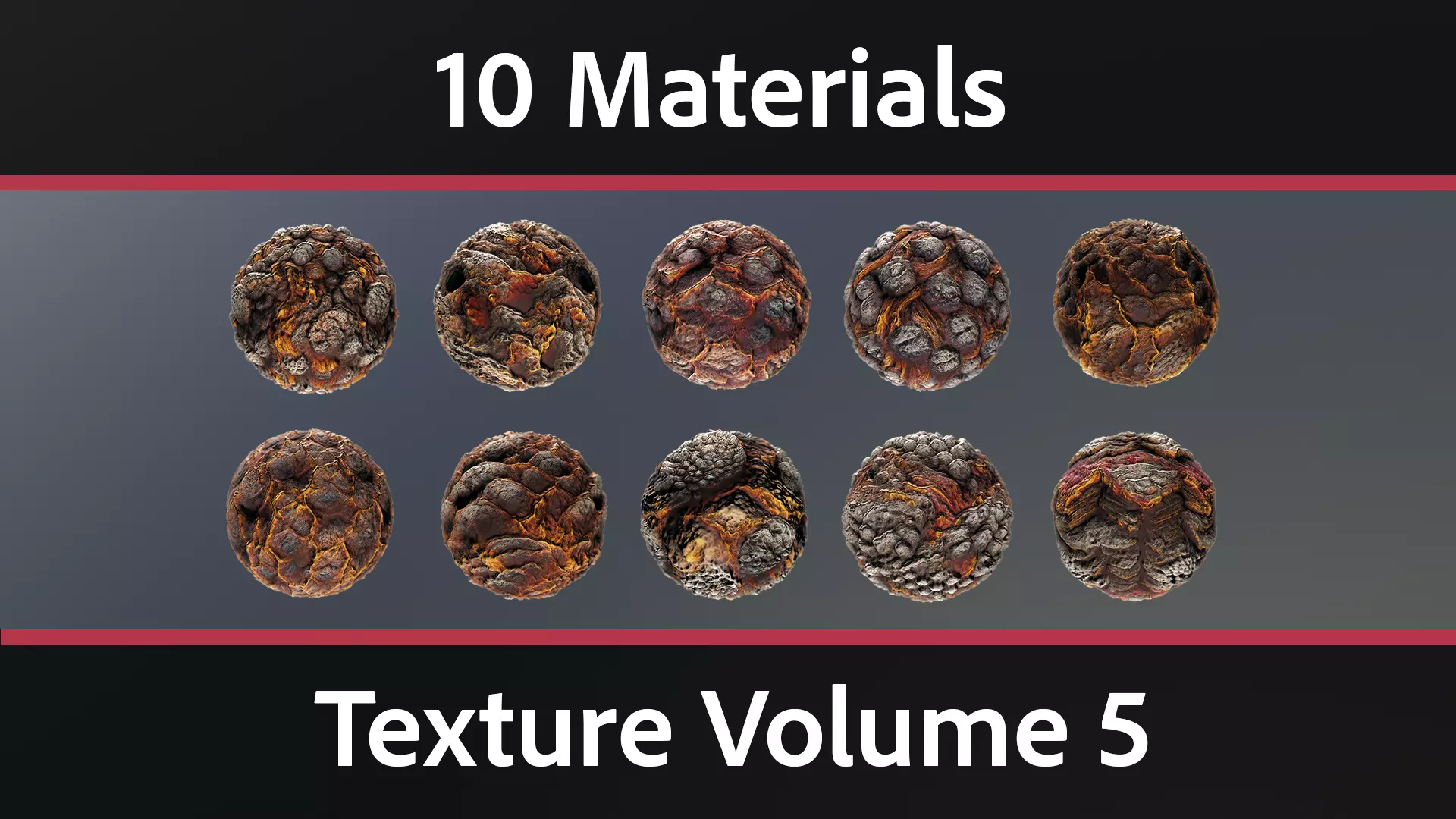 10 Materials Lava Seamless PBR Volume 5 Texture_0