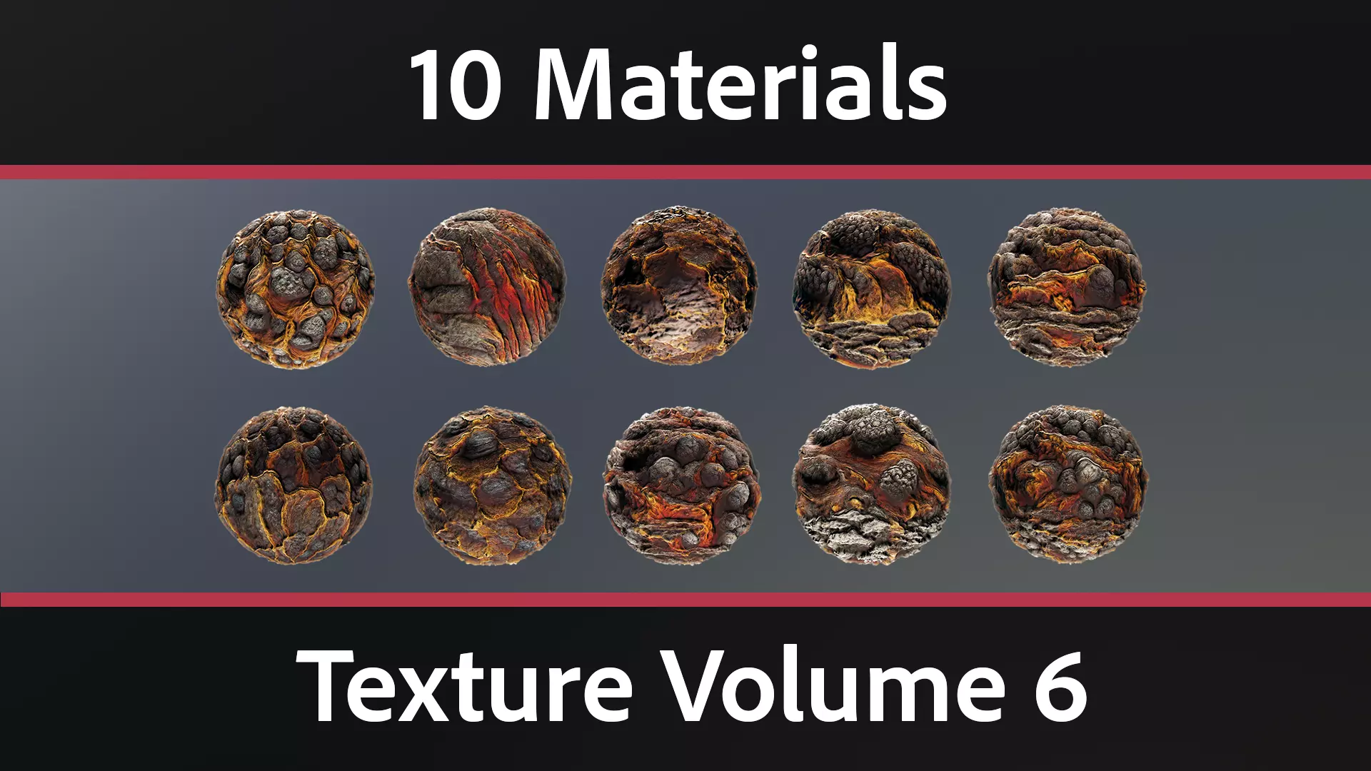 10 Materials Lava Seamless PBR Volume 6 Texture_0