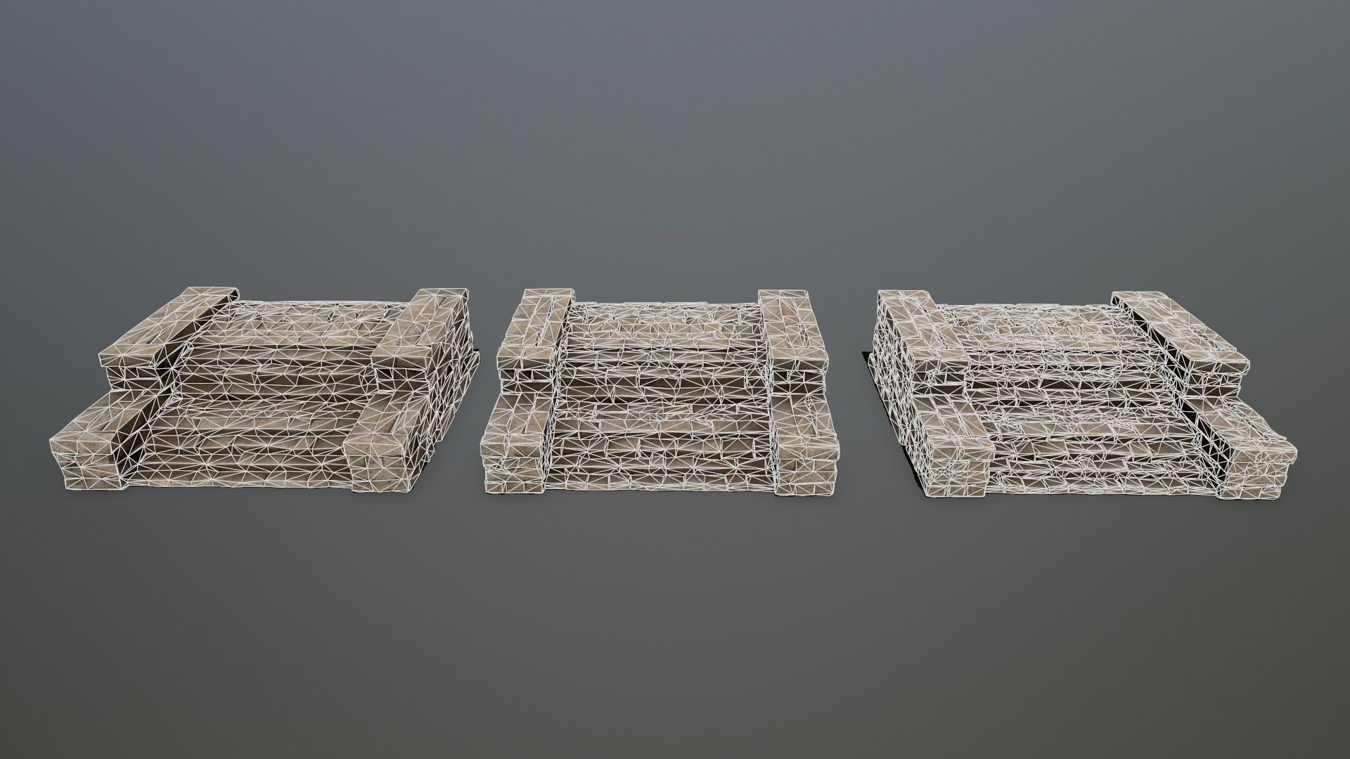 Ruin Stairs Low-poly 3D model_12